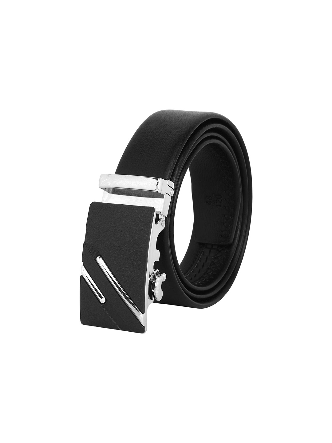 

Zacharias Men Slim Textured Autolock Belt, Black