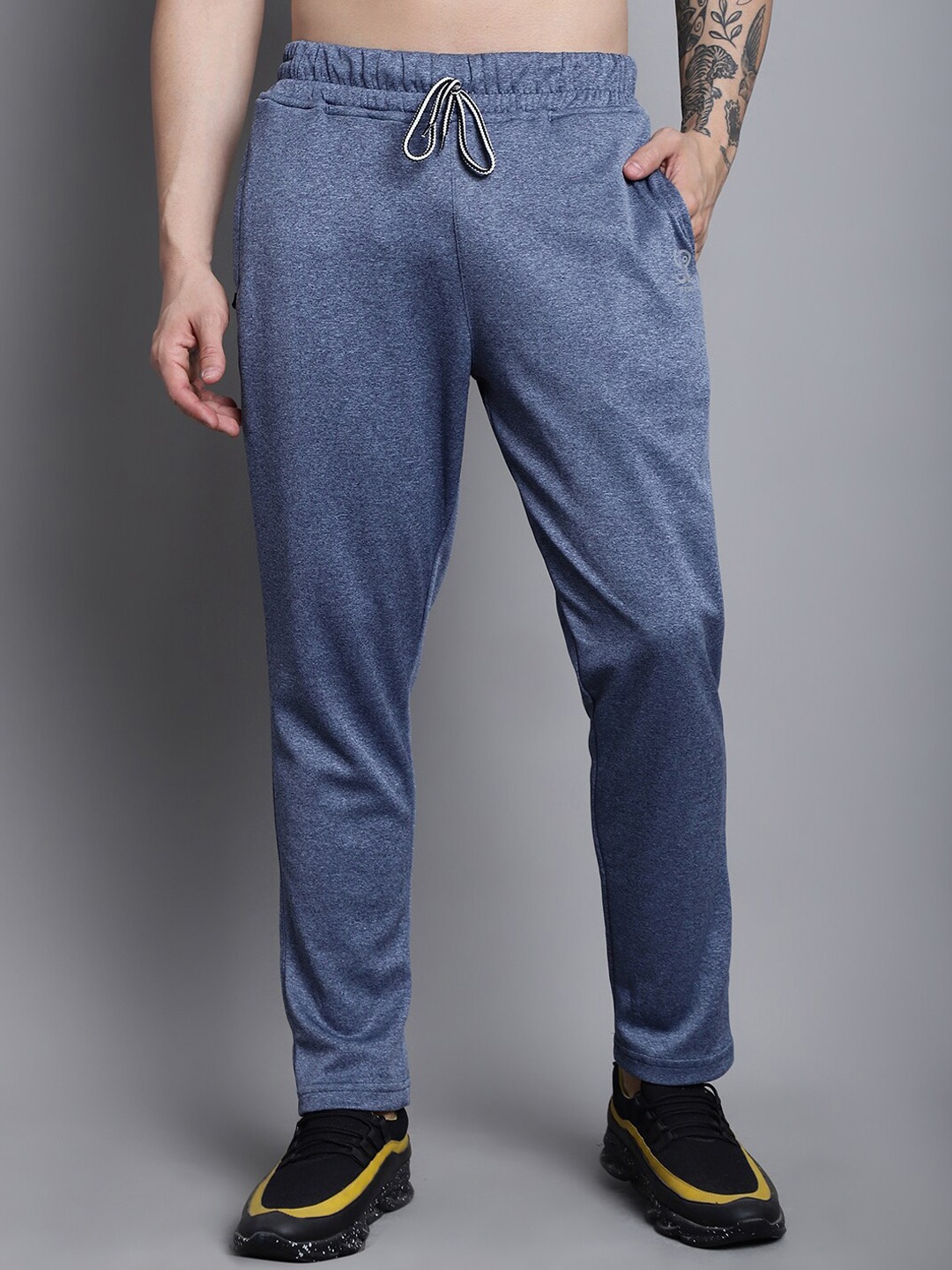 

9ty3ree Men Self Design Sports Track Pants, Blue