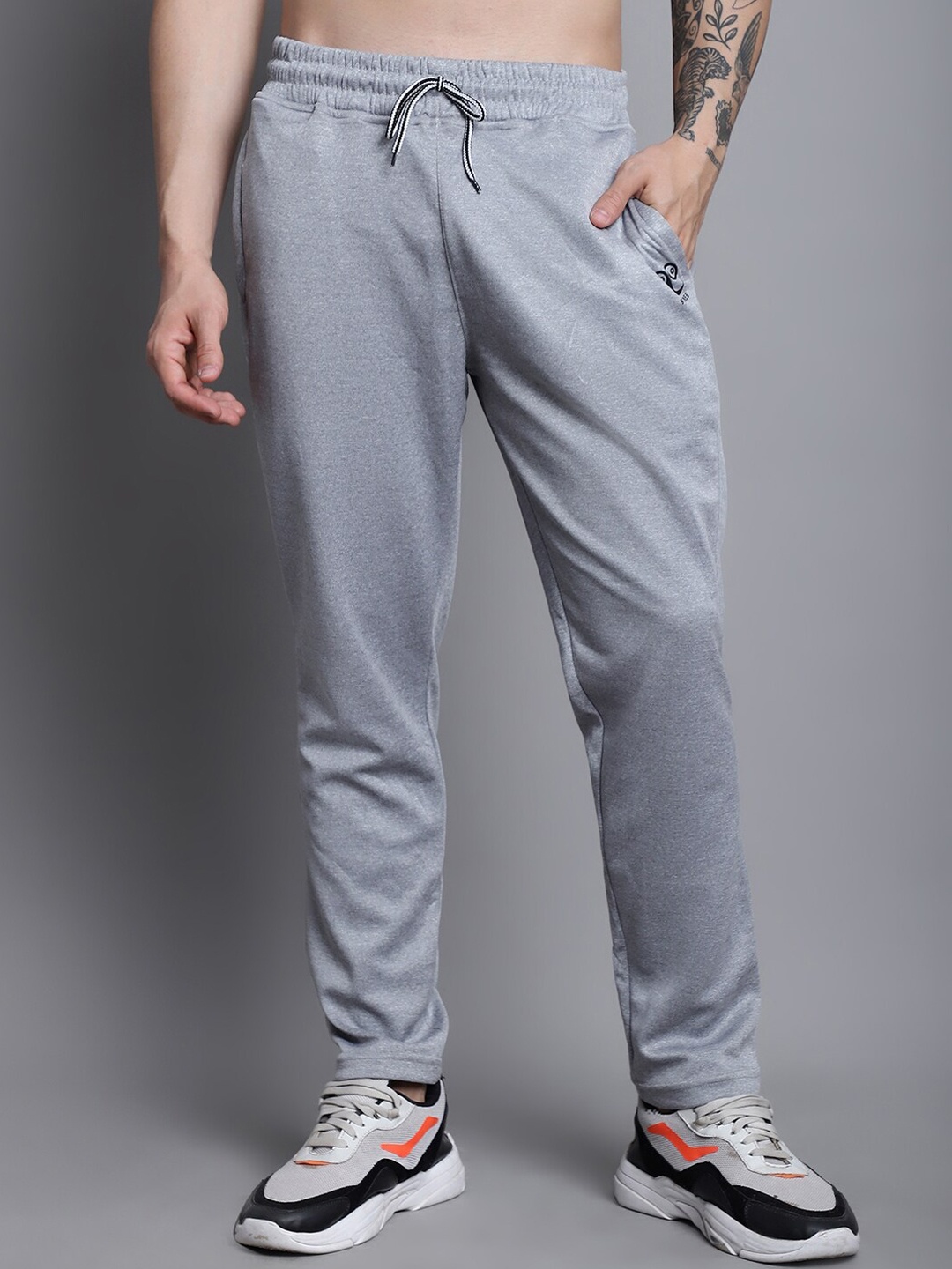 

9ty3ree Men Mid Rise Track Pants, Grey