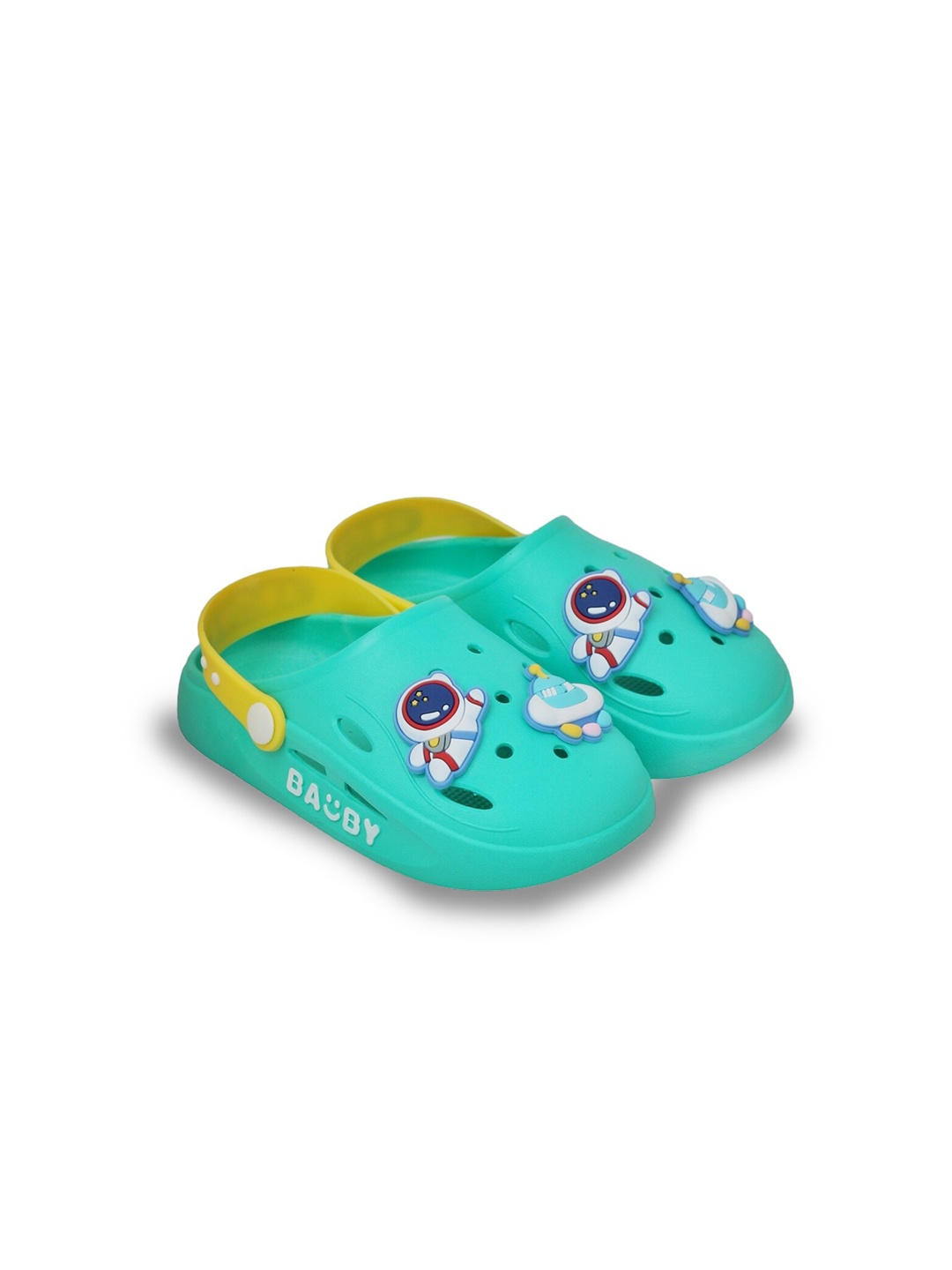 

Yellow Bee Boys Printed Rubber Clogs, Green