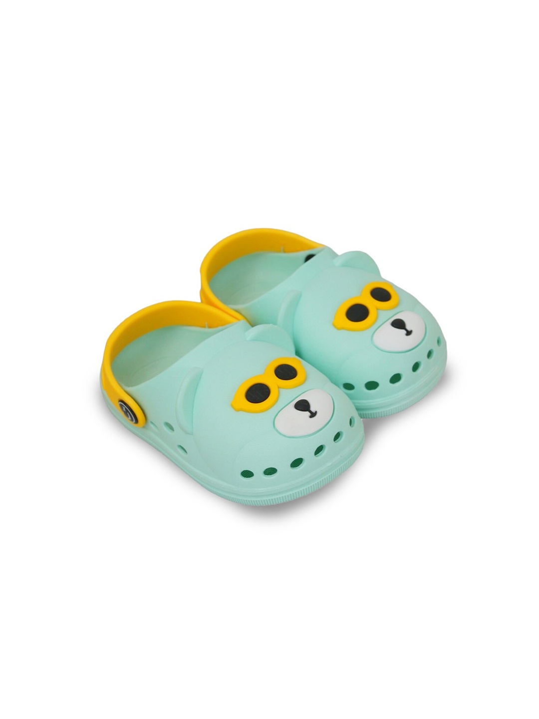 

Yellow Bee Boys Adorable Bear Self Design Clogs, Blue