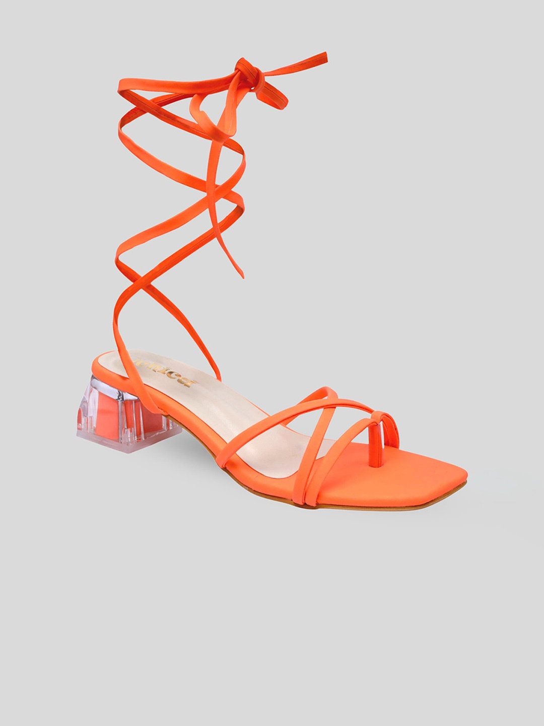 

DChica Square Toe Block Gladiators, Orange