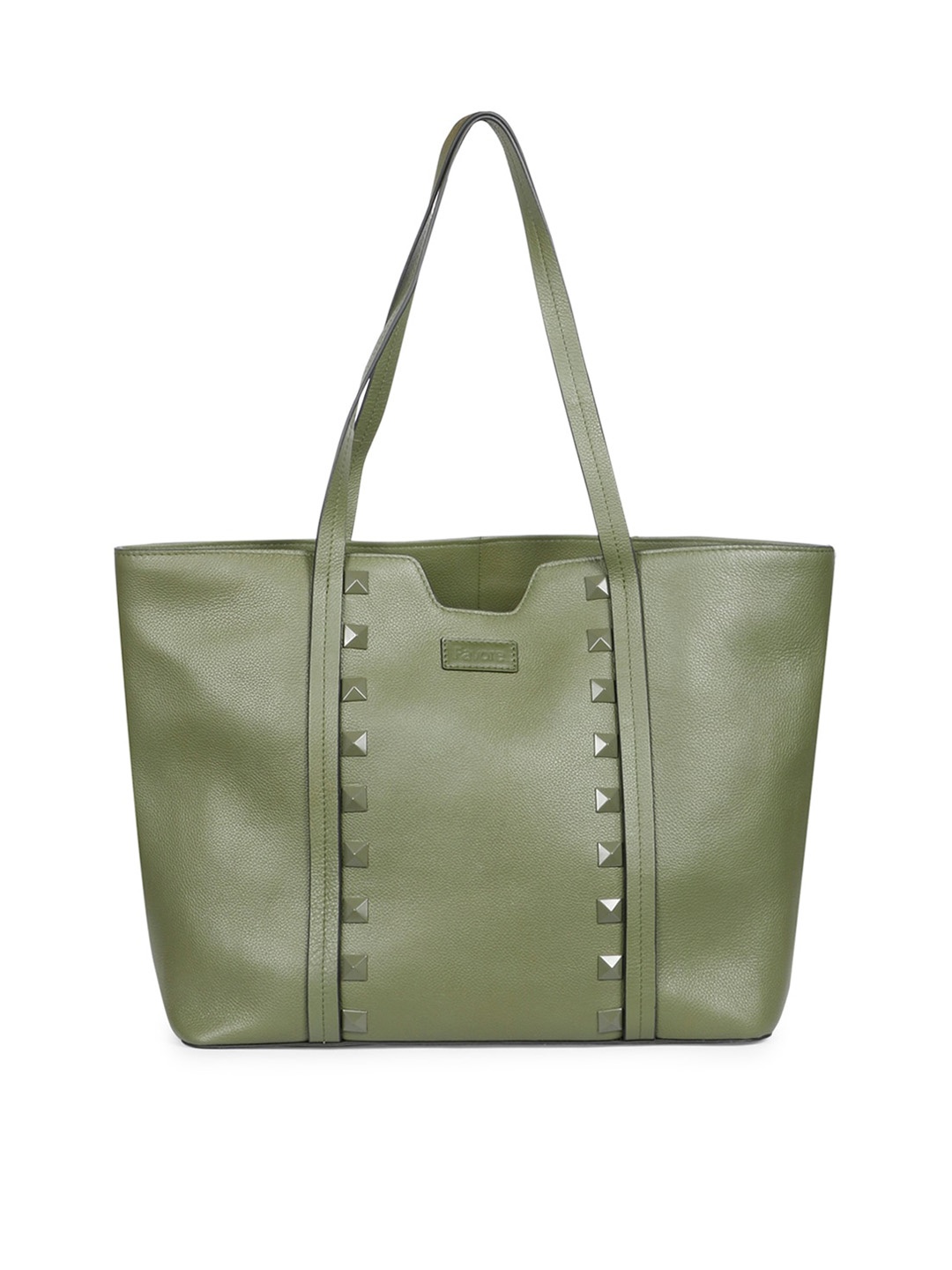 Favore Leather Structured Shoulder Bag, Green