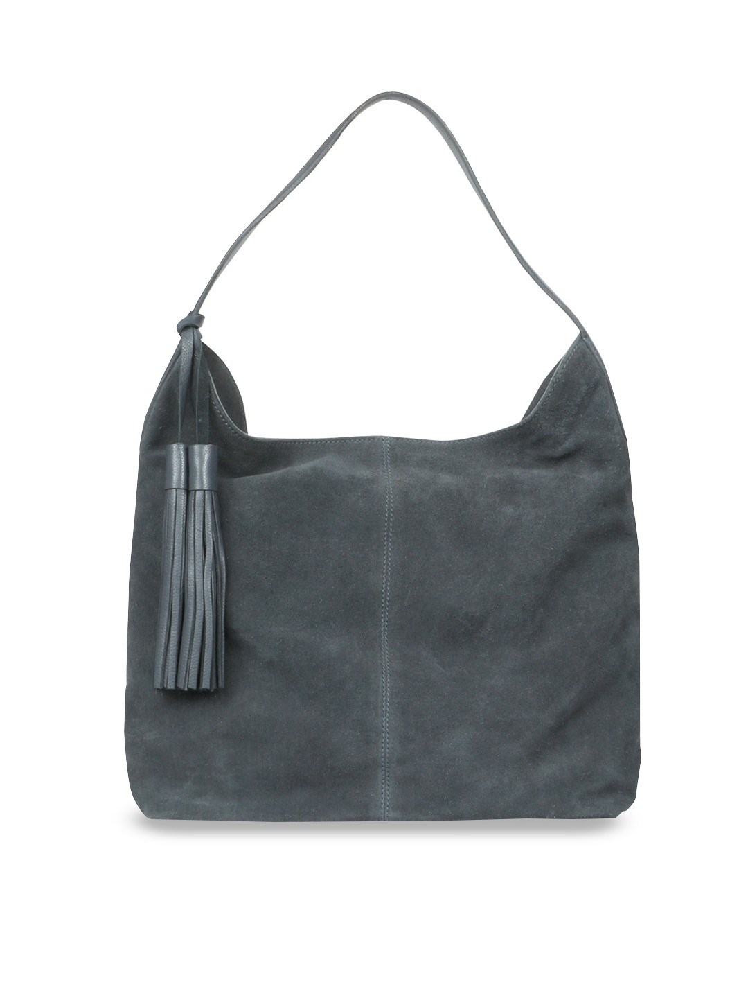 

Favore Leather Oversized Hobo Bag with Tasselled Detail, Blue