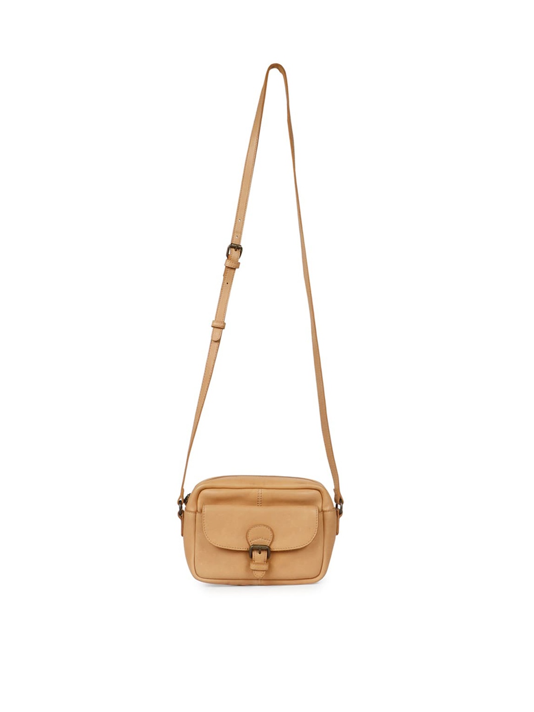 

Favore Leather Structured Sling Bag, Nude