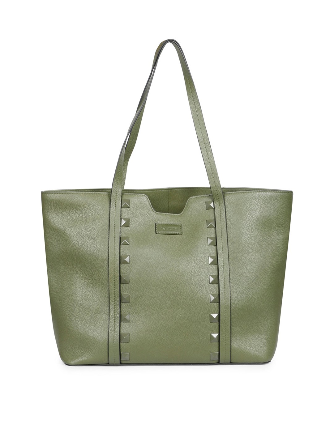 

Favore Leather Structured Shoulder Bag, Green