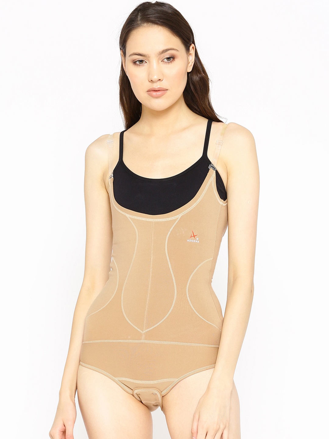 

ADORNA Scoop Neck Body Shaper, Beige