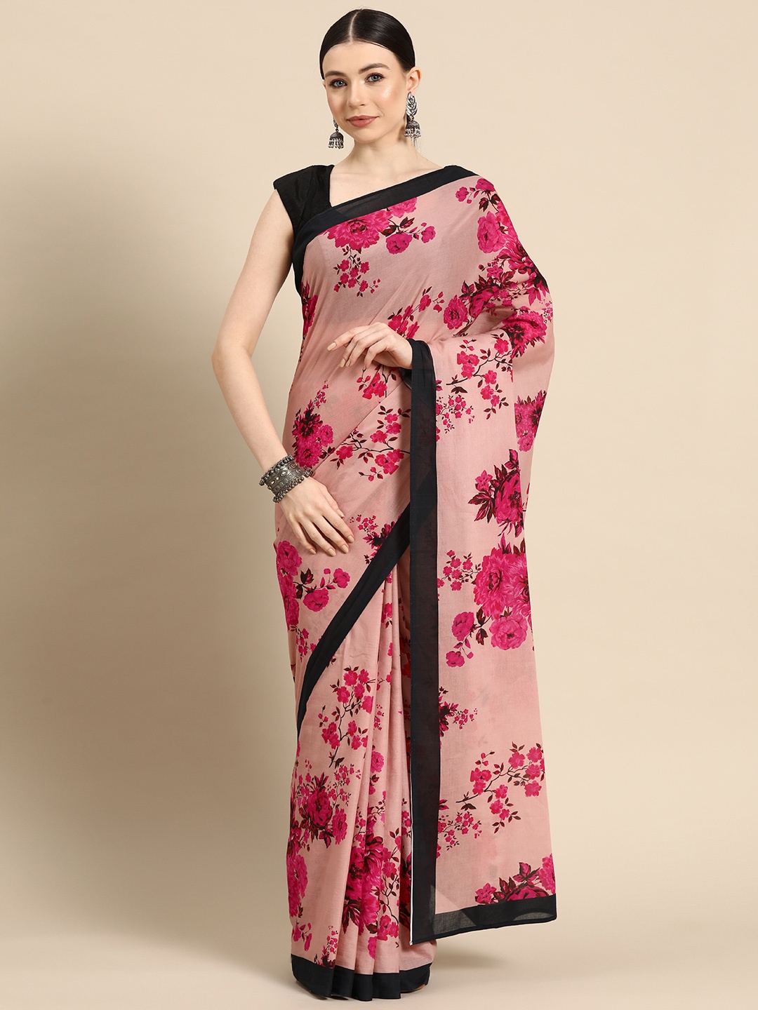 

BUTA BUTI Floral Pure Cotton Saree, Mauve