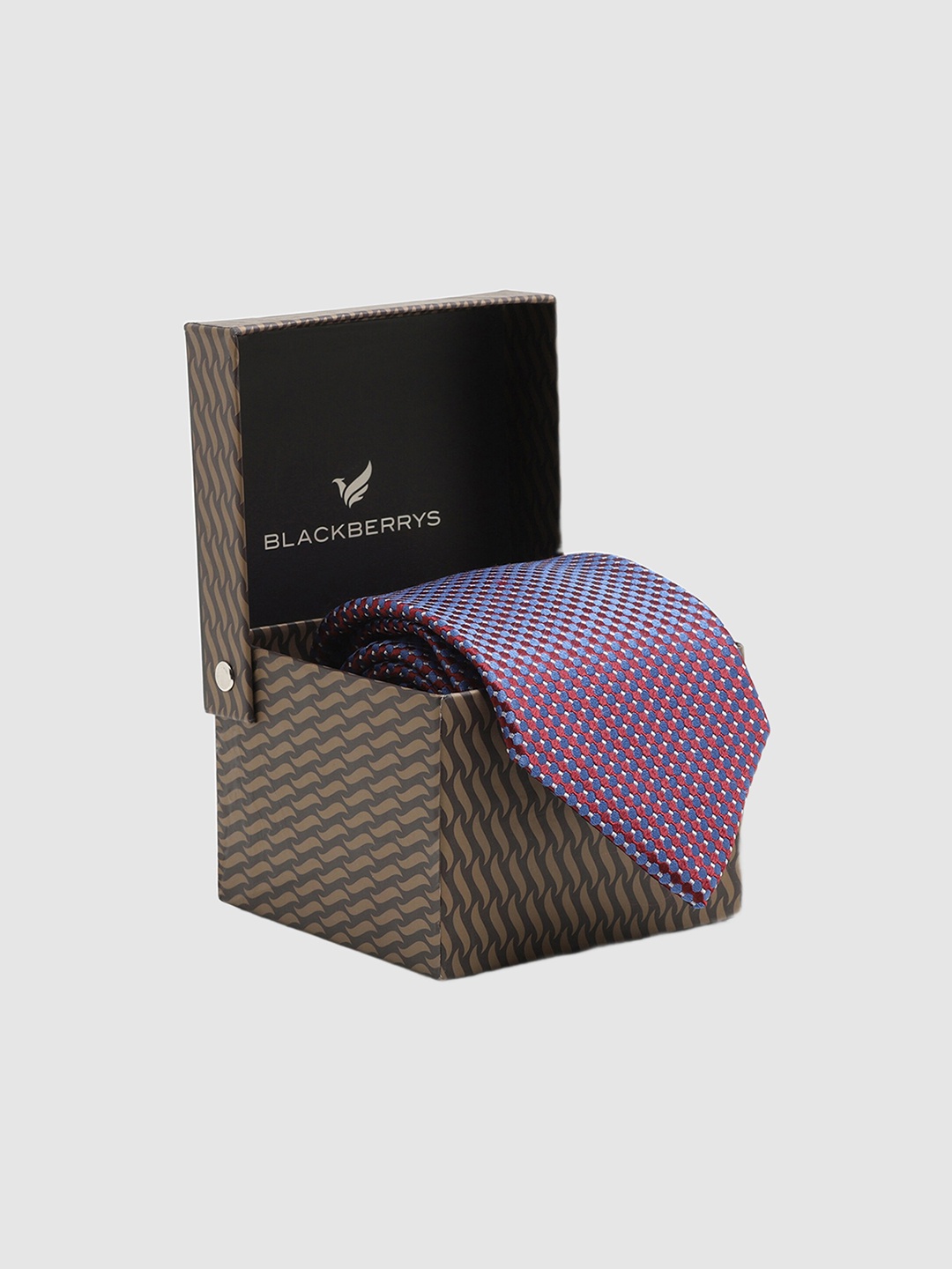 

Blackberrys Woven Design Silk Broad Tie, Maroon