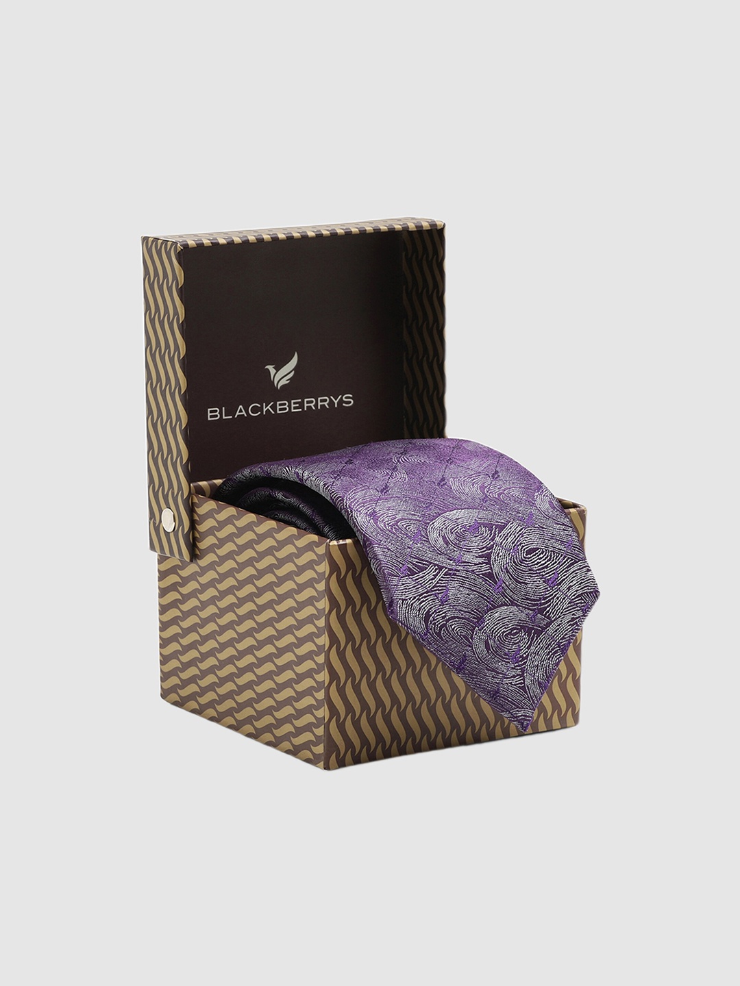 

Blackberrys Floral Printed Silk Formal Formal Skinny Tie, Purple