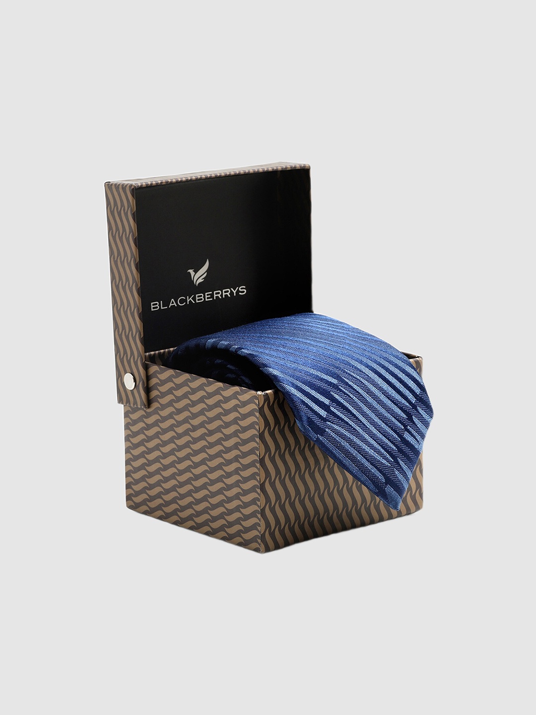 

Blackberrys Woven Design Pure Silk Skinny Tie, Navy blue