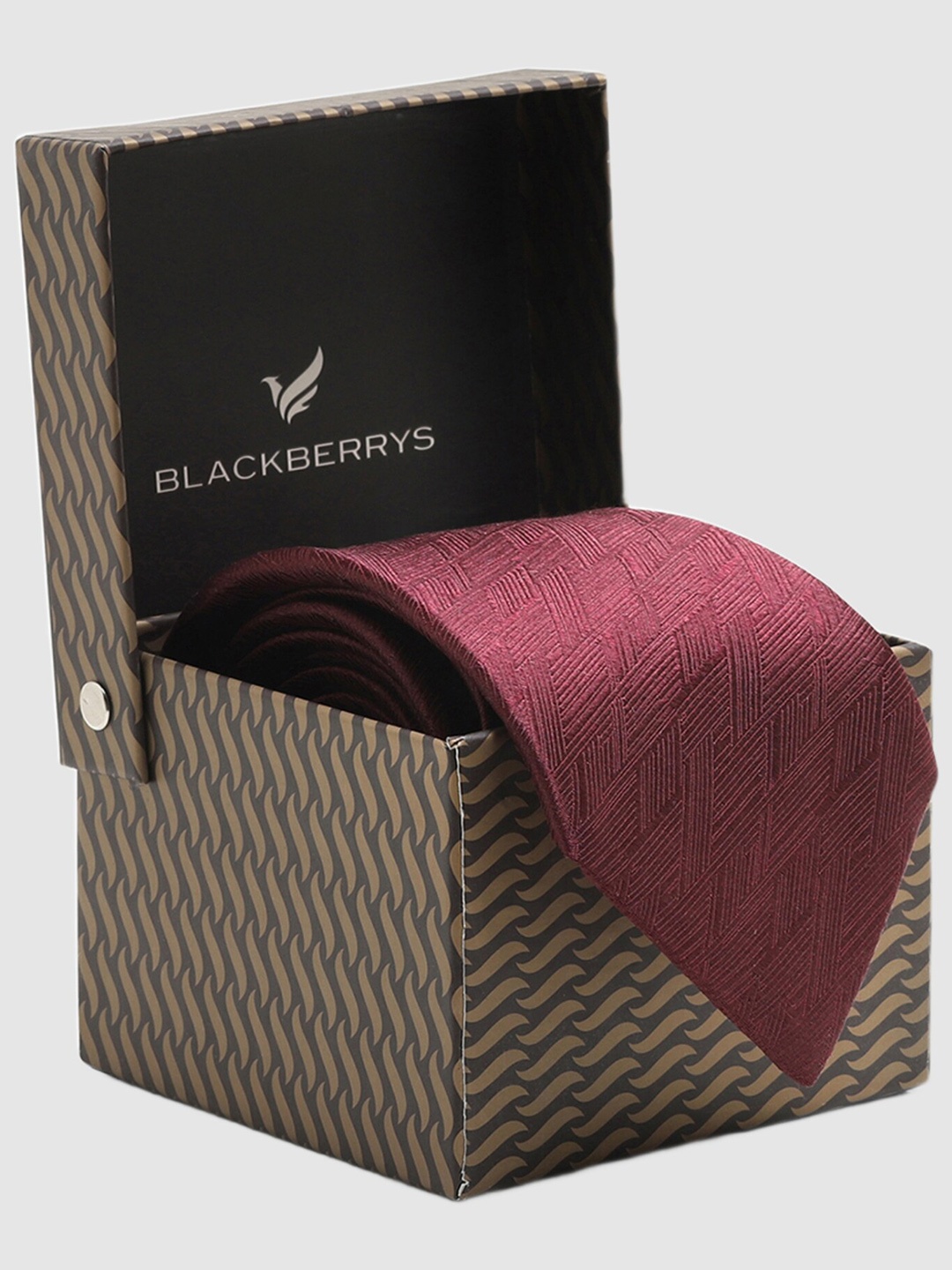 

Blackberrys Men Woven Design Broad Tie, Maroon