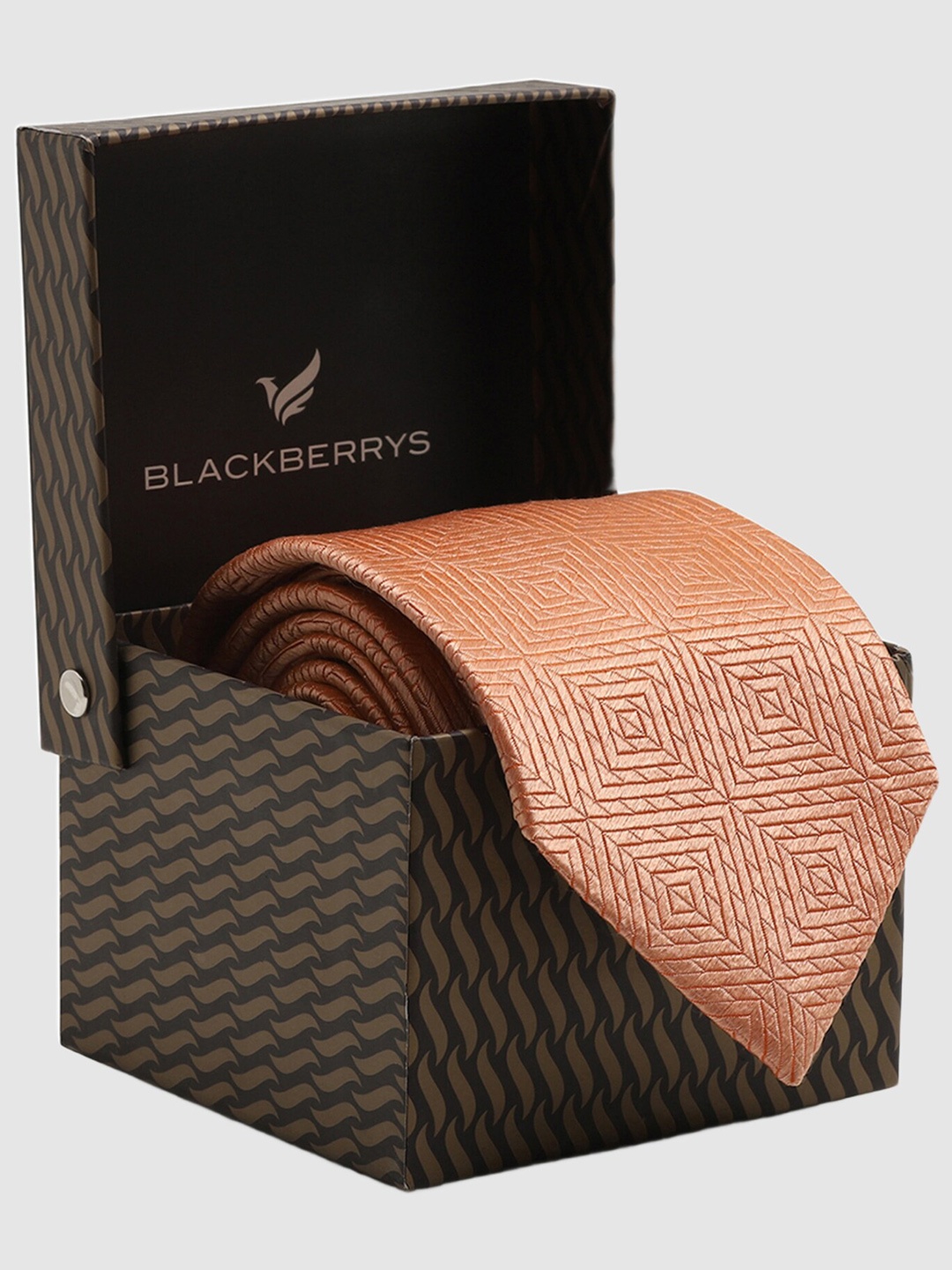 

Blackberrys Men Woven Design Broad Tie, Orange