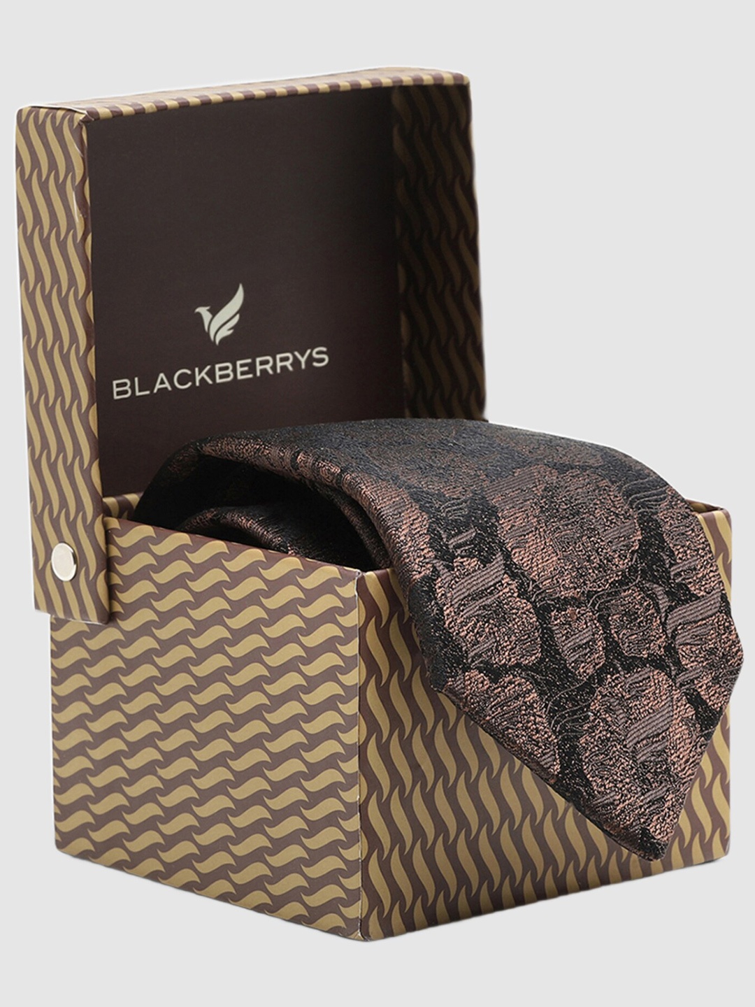 

Blackberrys Men Woven Design Broad Tie, Brown