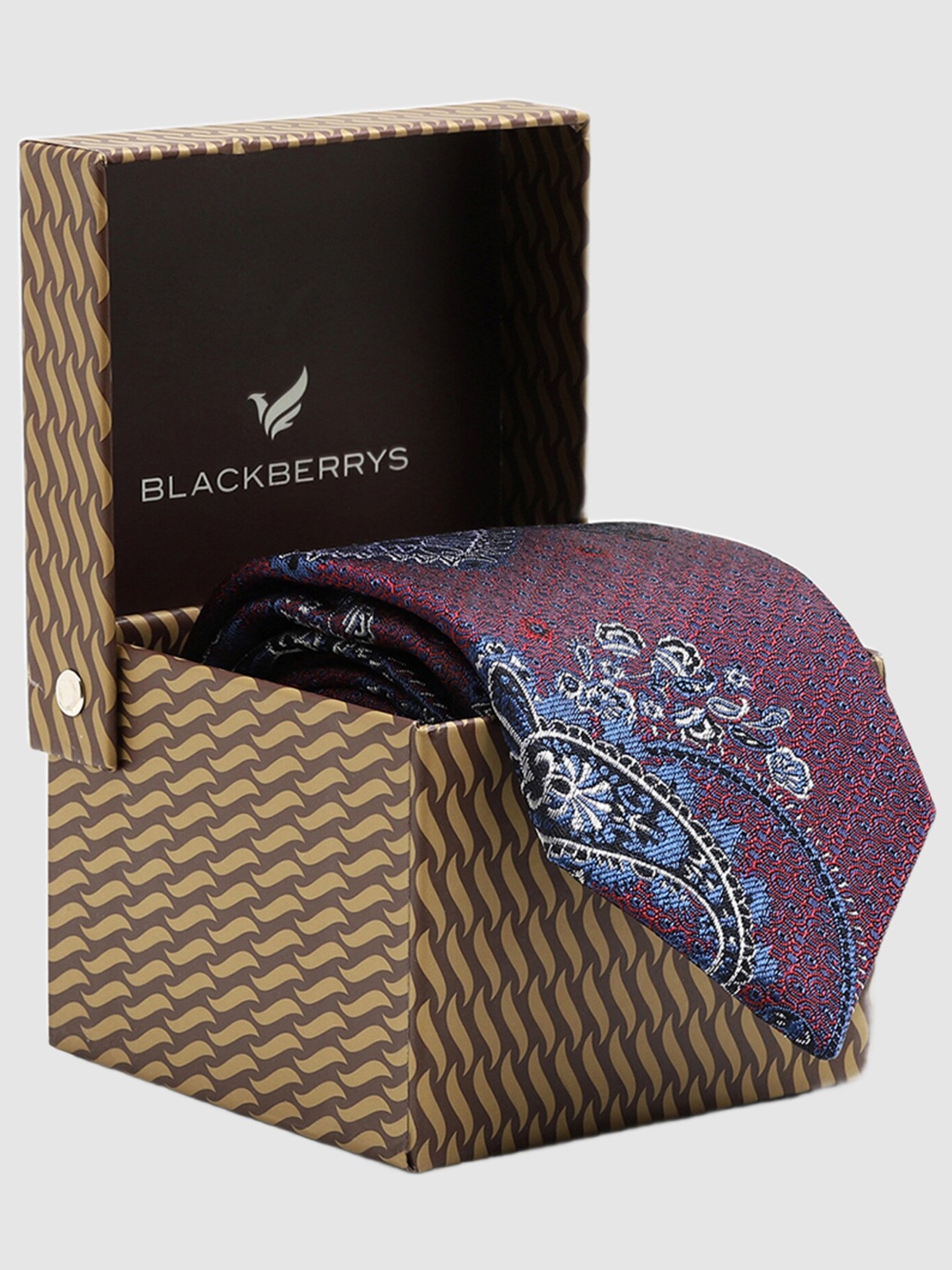 

Blackberrys Woven Design Silk Broad Tie, Burgundy