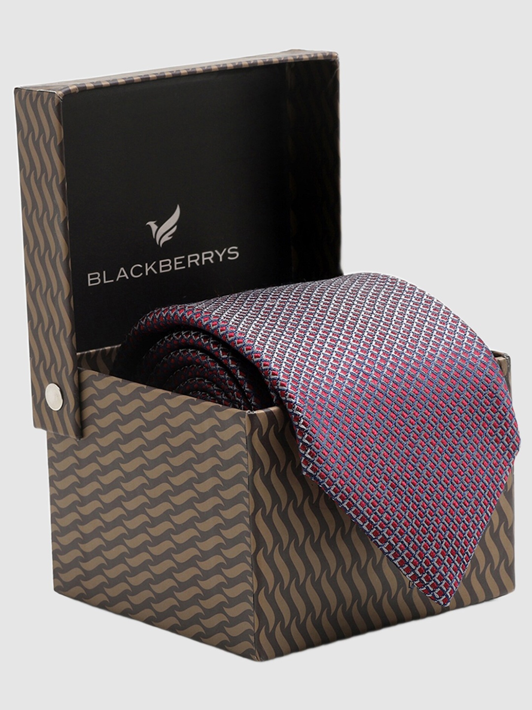 

Blackberrys Woven Design Silk Formal Skinny Tie, Maroon