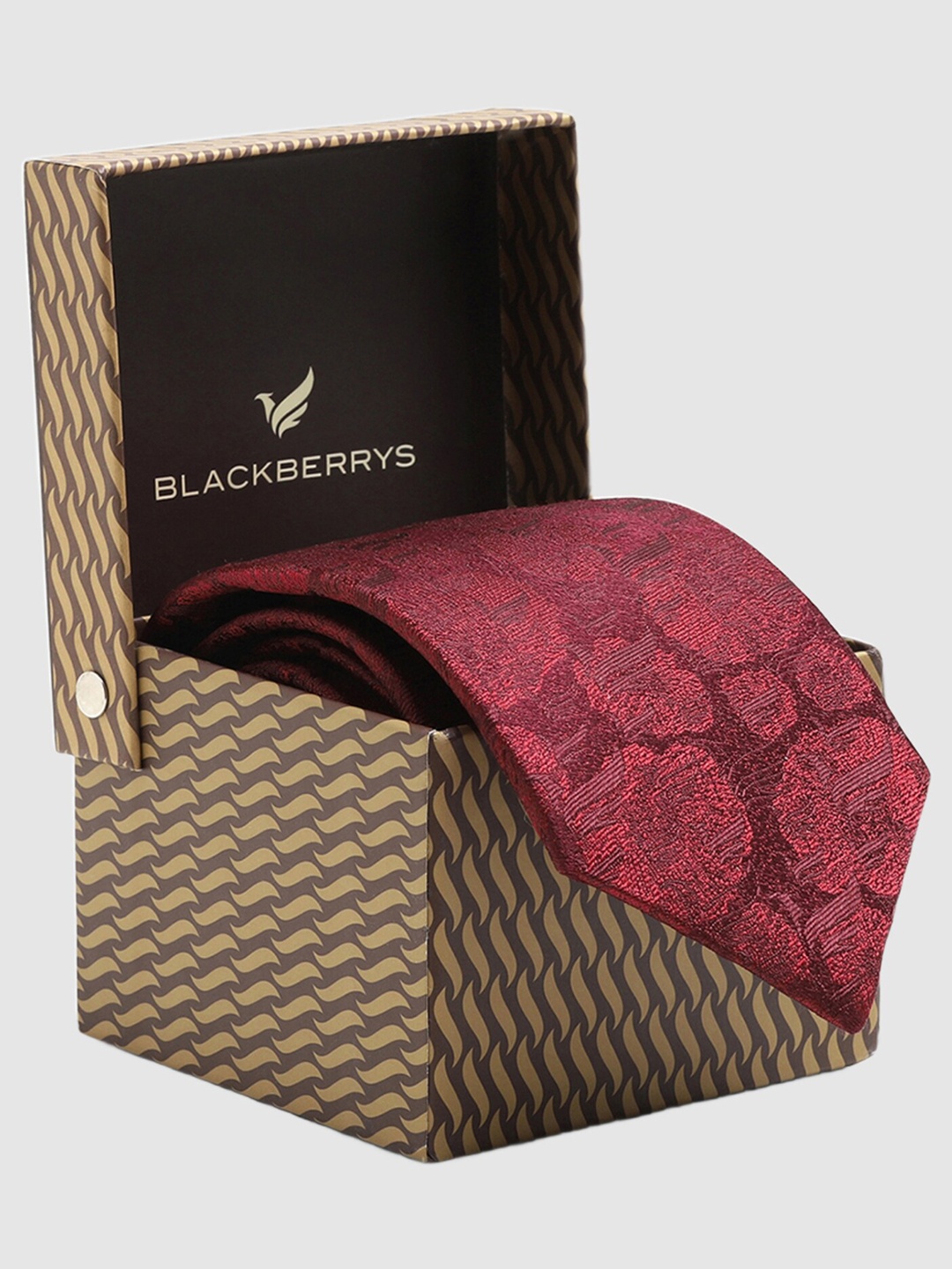 

Blackberrys Men Woven Design Broad Tie, Maroon