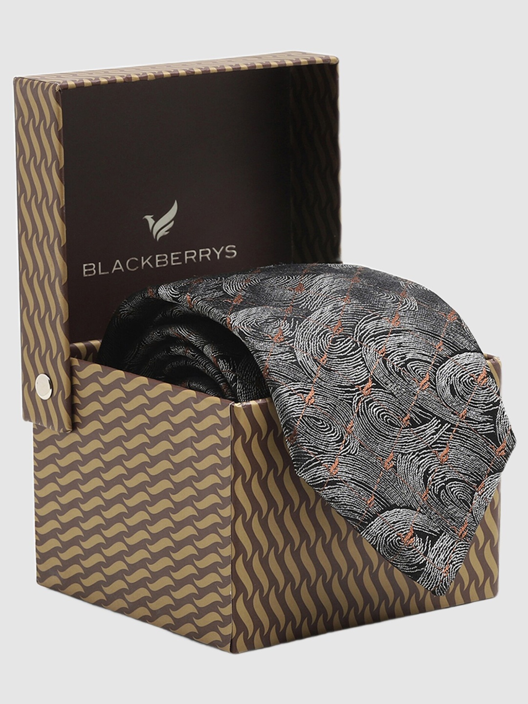 

Blackberrys Men Woven Design Broad Tie, Brown