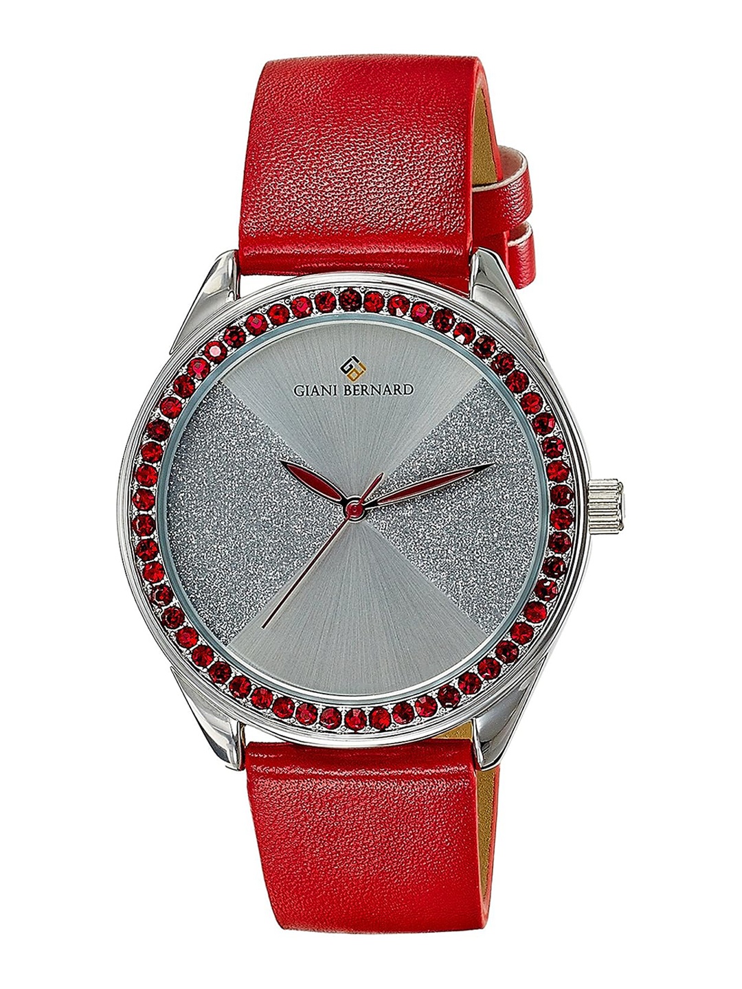 

Giani Bernard Women Embellished Dial & Leather Straps Analogue Watch GB-1111A, Red