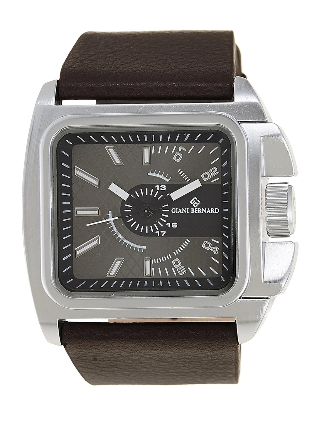 

Giani Bernard Men Textured Dial & Leather Straps Analogue Watch GB-117D, Brown