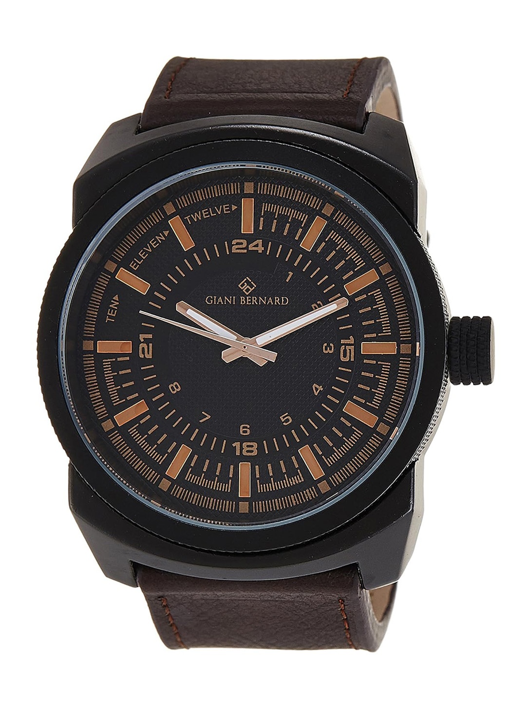 

Giani Bernard Men Patterned Dial & Leather Straps Analogue Watch GB-111B, Brown