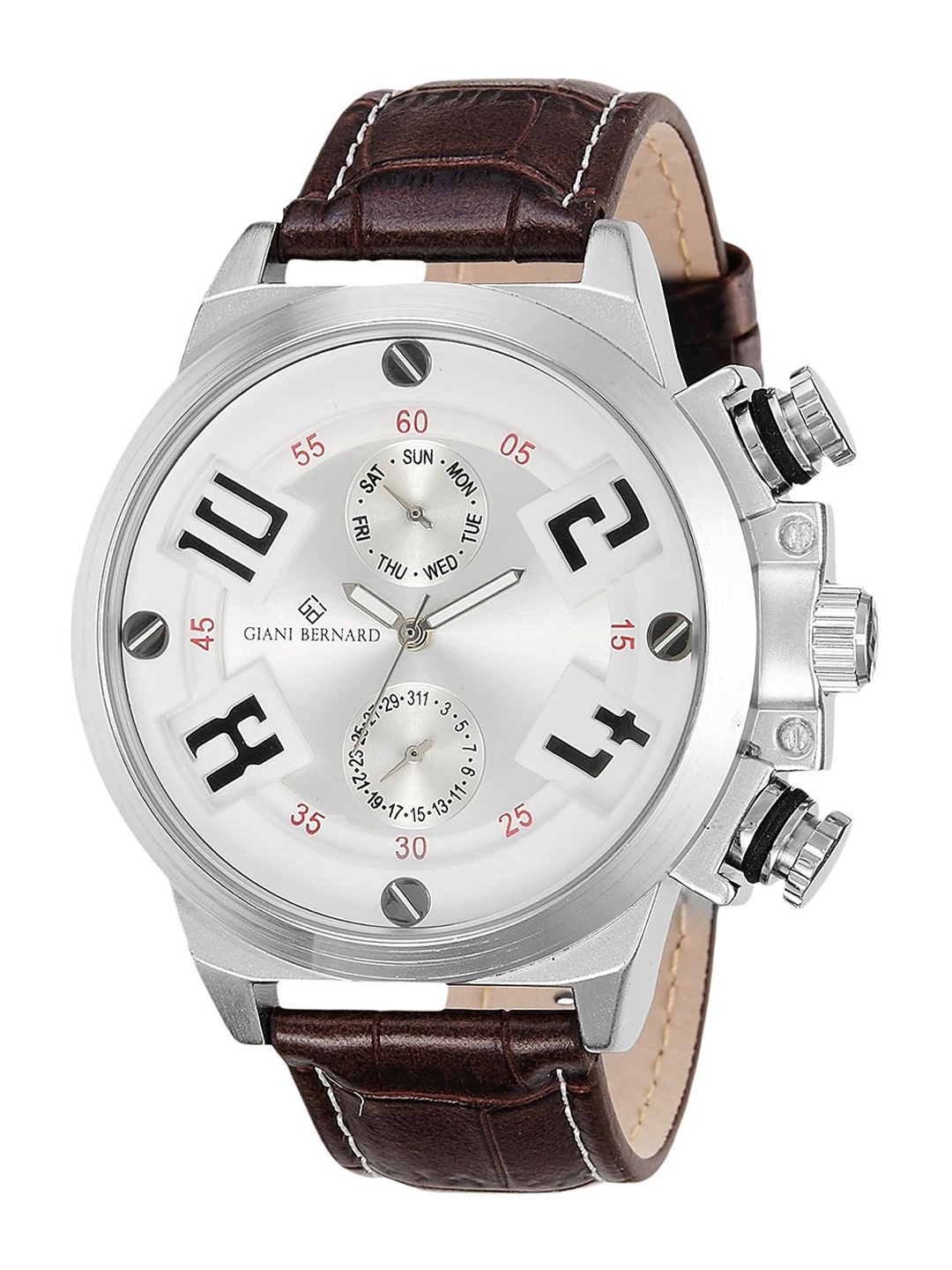 

Giani Bernard Men Leather Straps Analogue Watch GB-115E, Brown