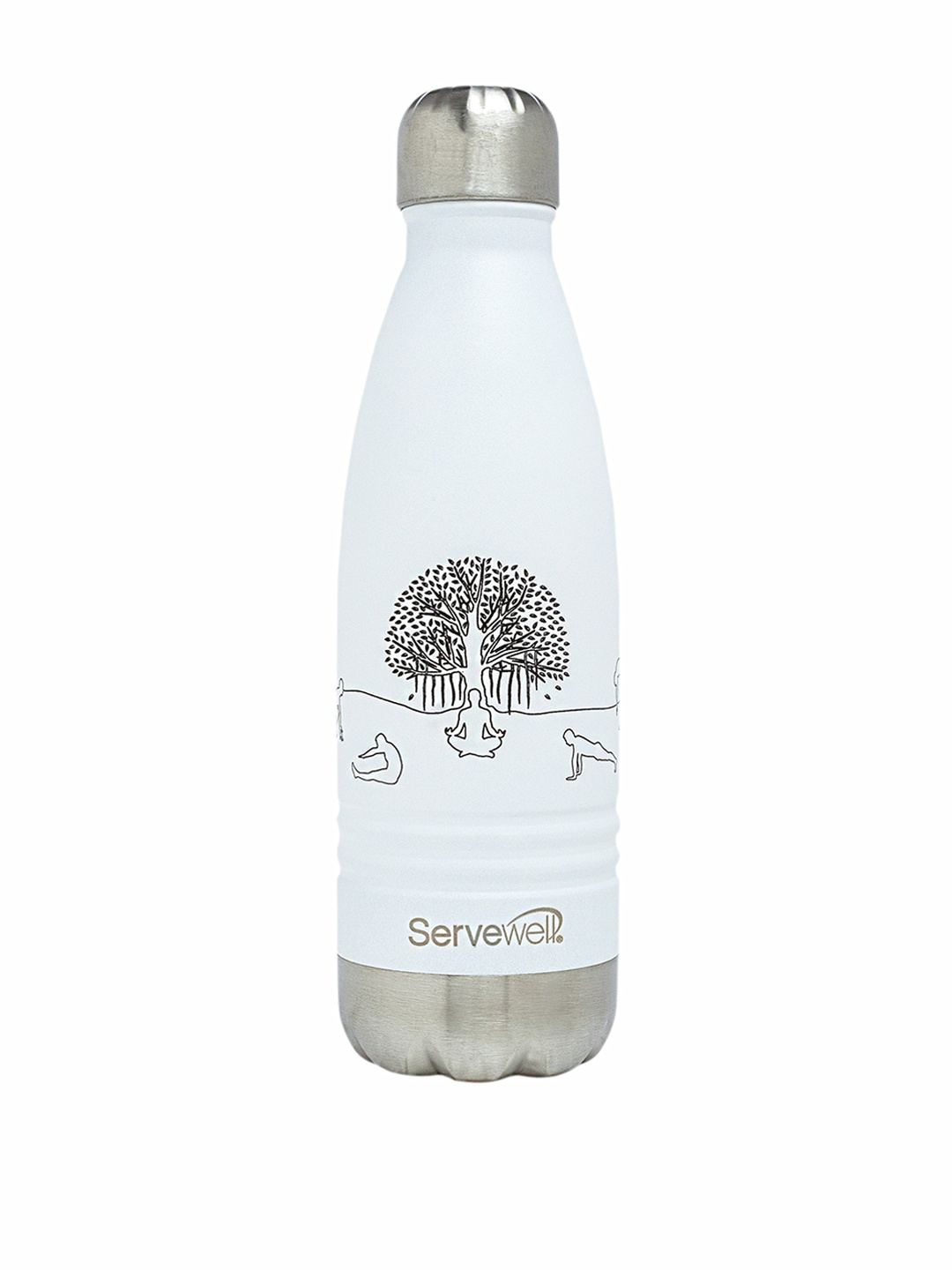 

Servewell Indus White Stainless Steel Vacuum Water Bottle-500 ml
