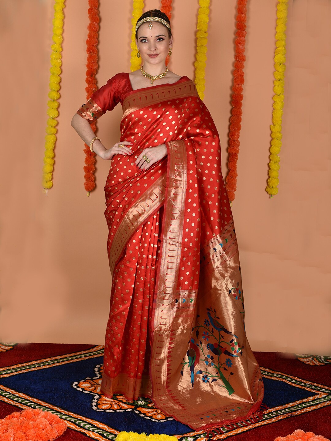 

Anouk Woven Design Zari Art Silk Saree, Red