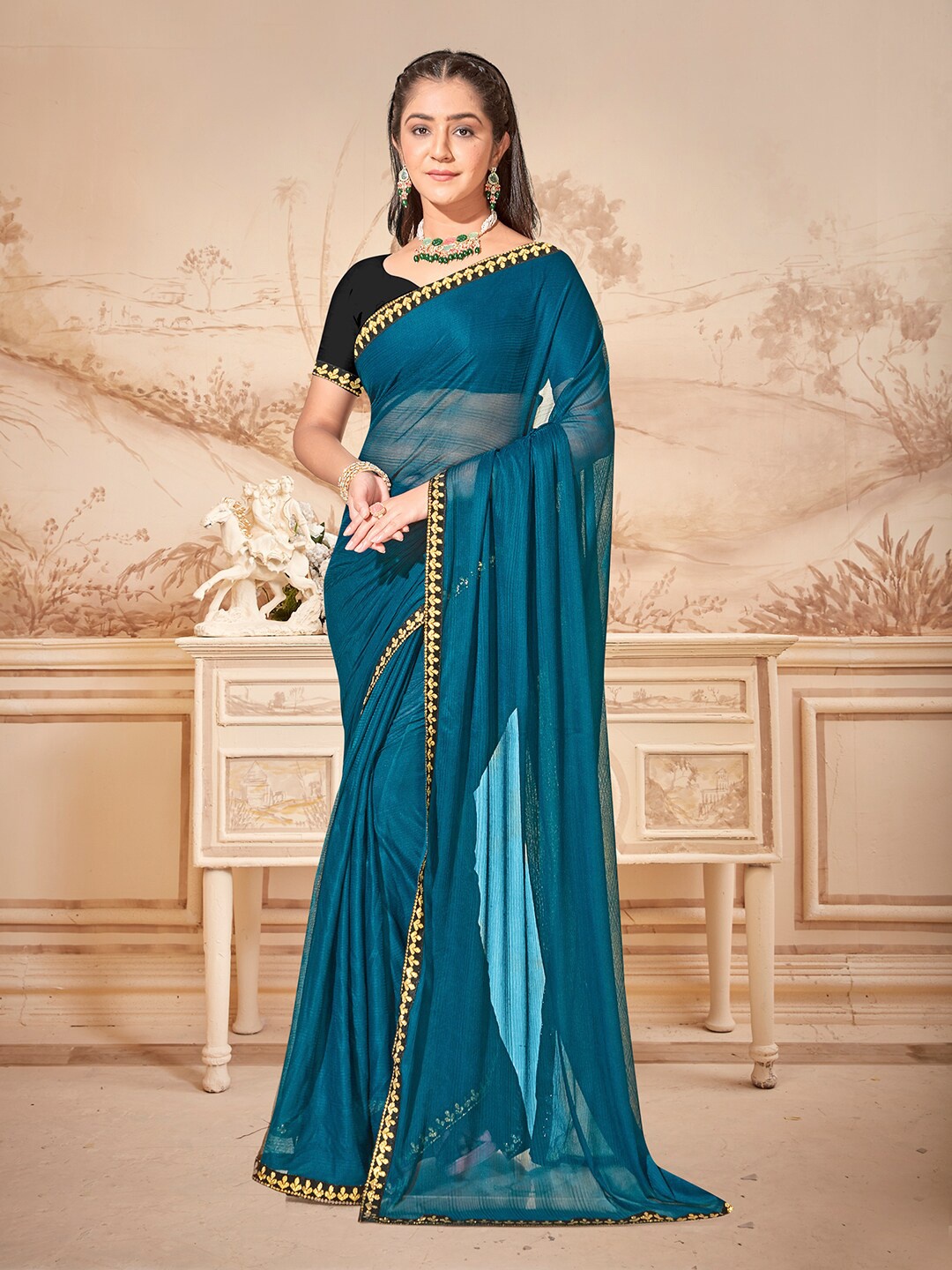 

Anouk Zari Saree, Navy blue