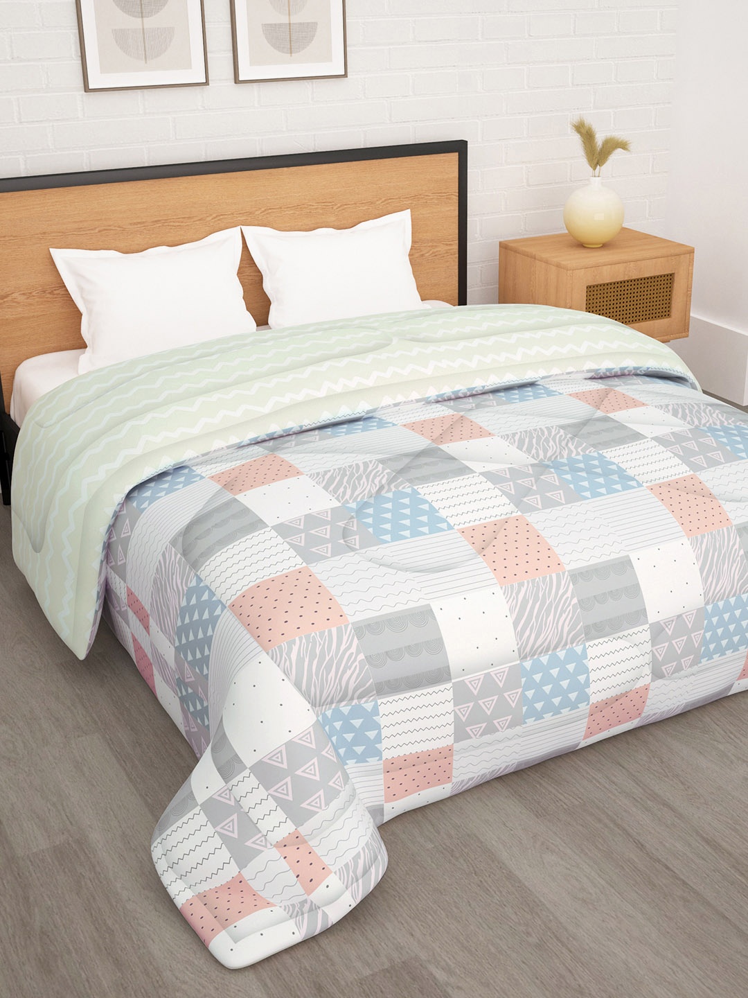 

Story@home Printed 180 GSM Reversible Ac Room Double Bed Comforter, Grey