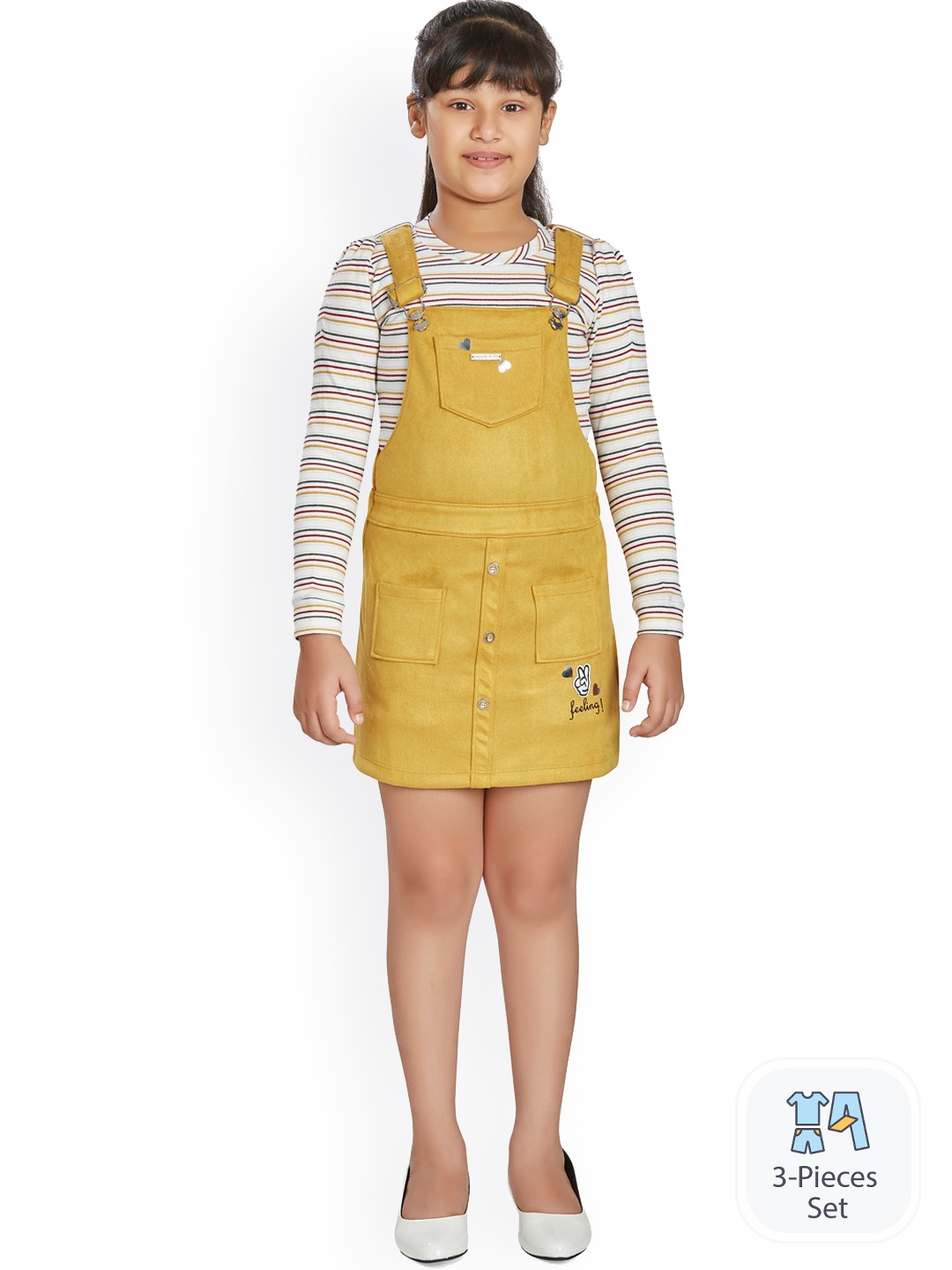 

Peppermint Girls Shoulder Straps Pinafore Dress, Mustard