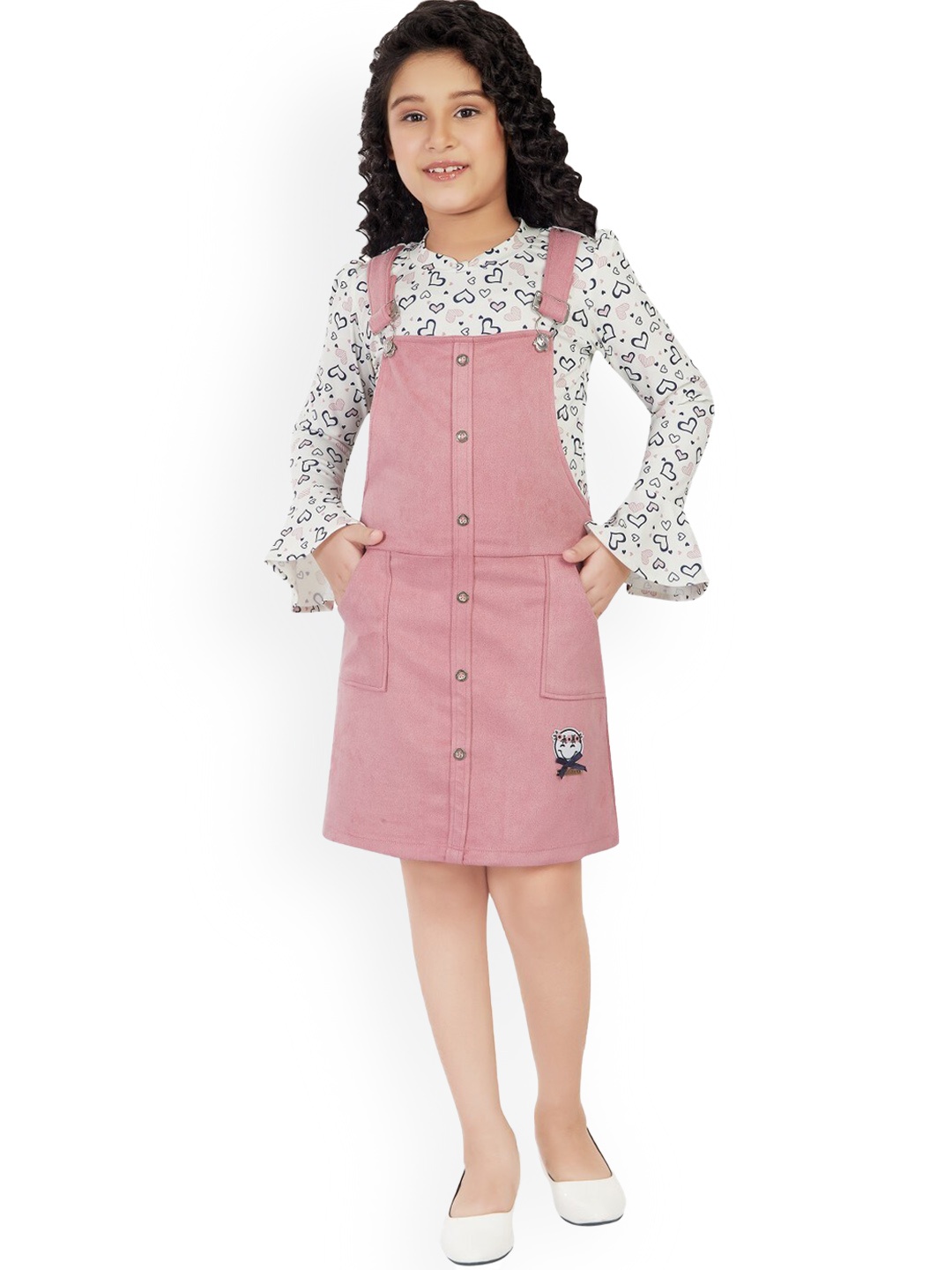 

Peppermint Girls Knee Length Dungaree, Pink