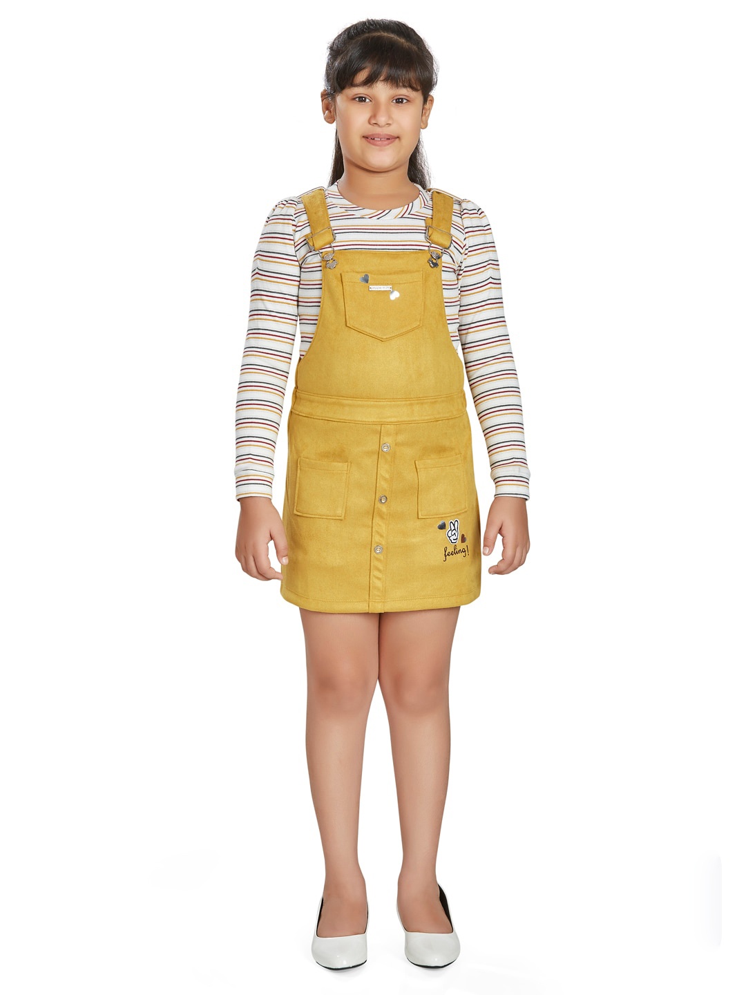 

Peppermint Girls Shoulder Straps Pinafore Dress, Mustard