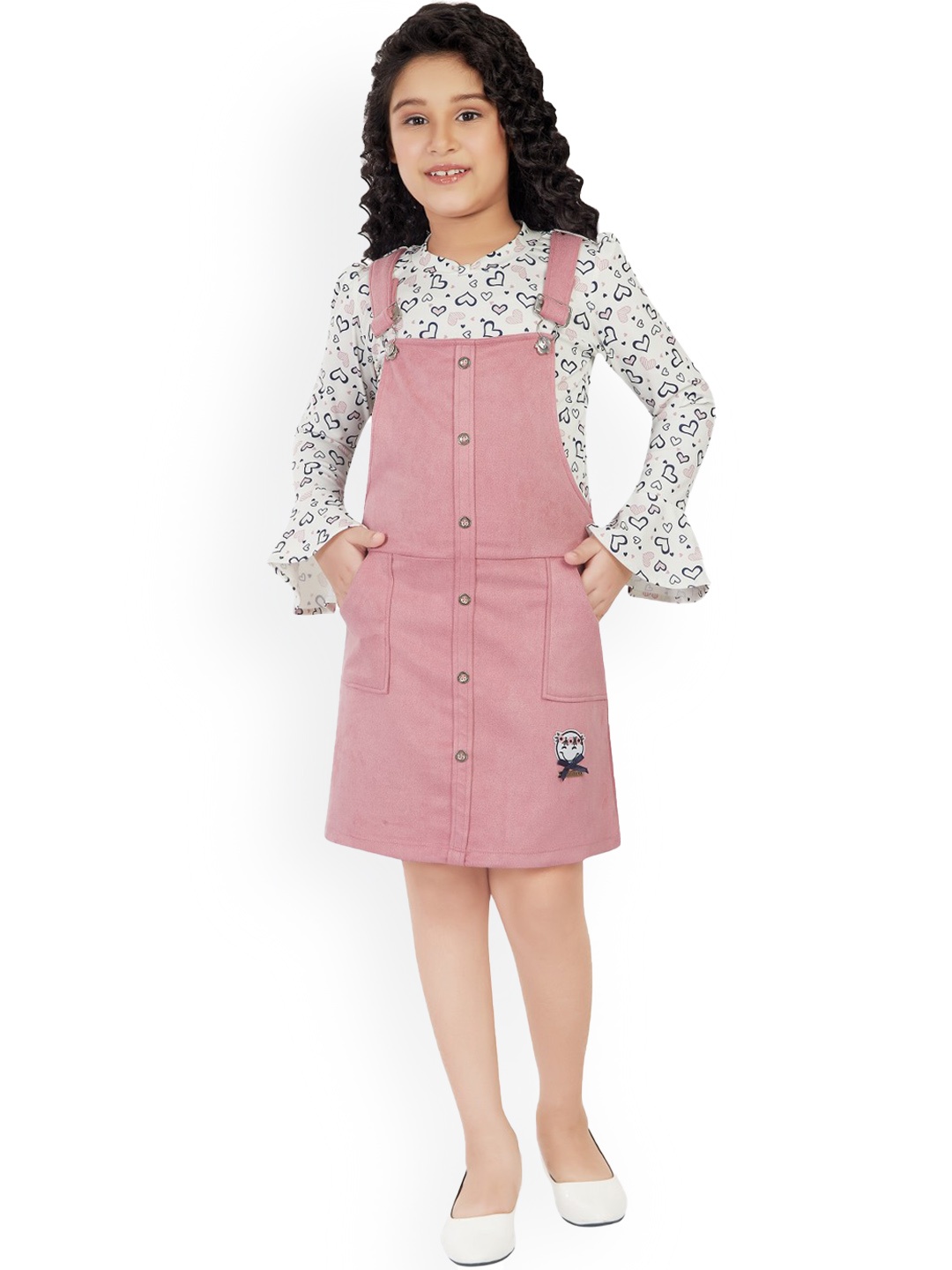 

Peppermint Girls Knee Length Dungaree, Pink