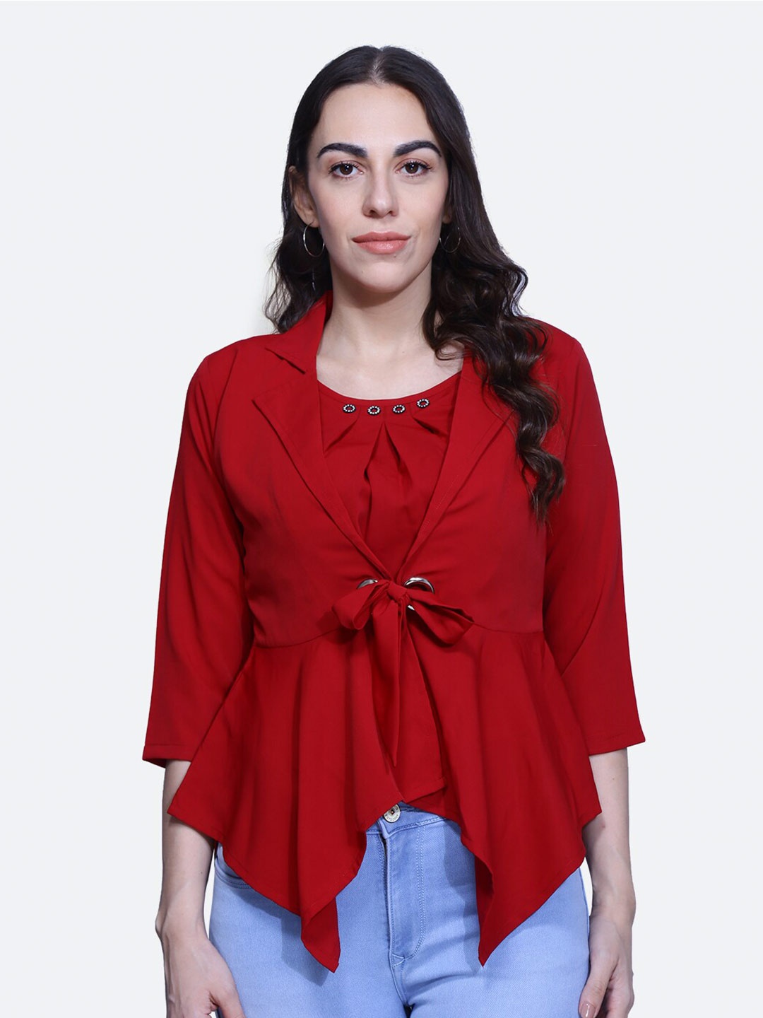 

BAESD Pleated Embellished Top, Maroon