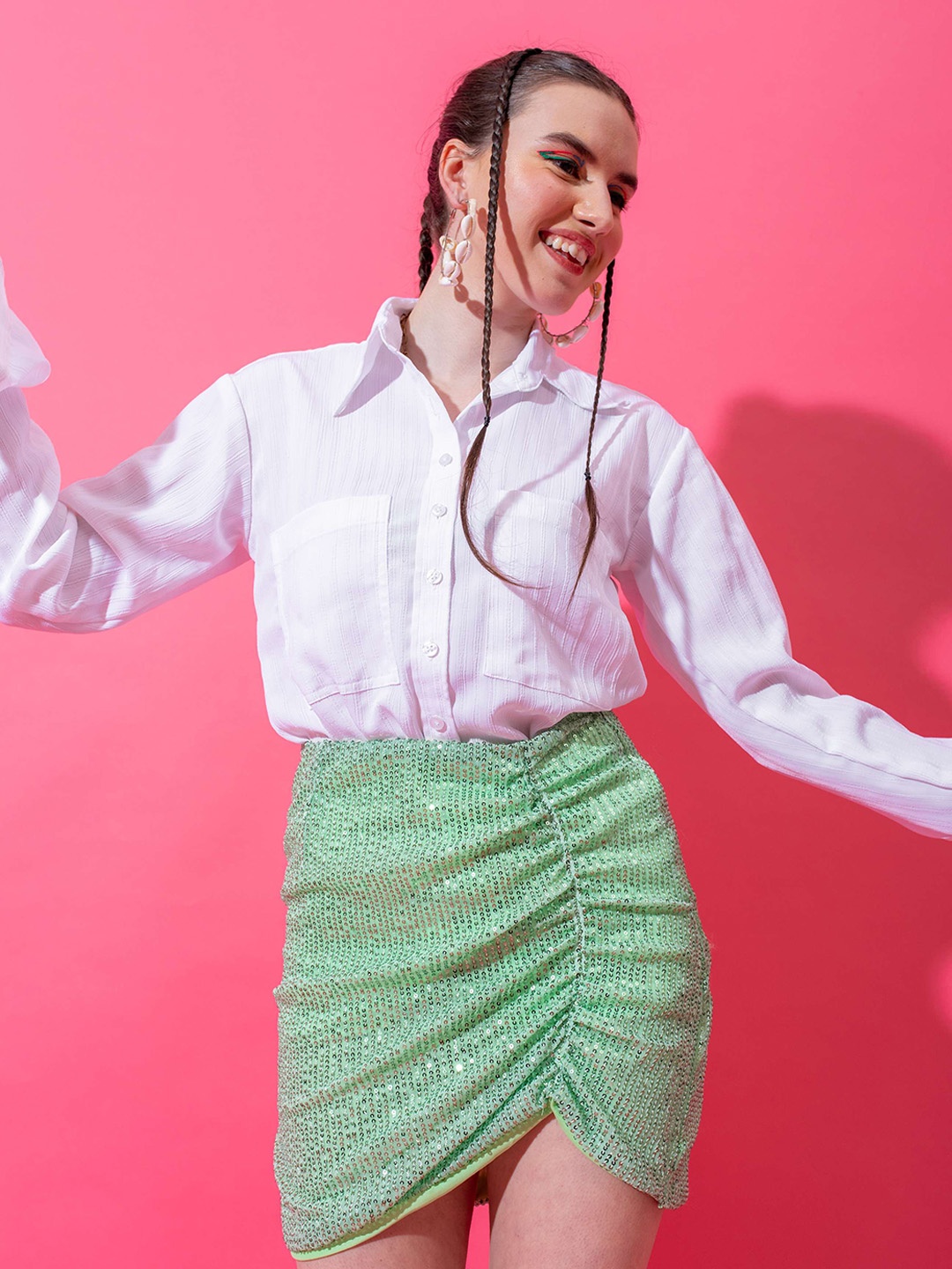 

Stylecast X Hersheinbox Embellished Pencil Mini Skirt, Green