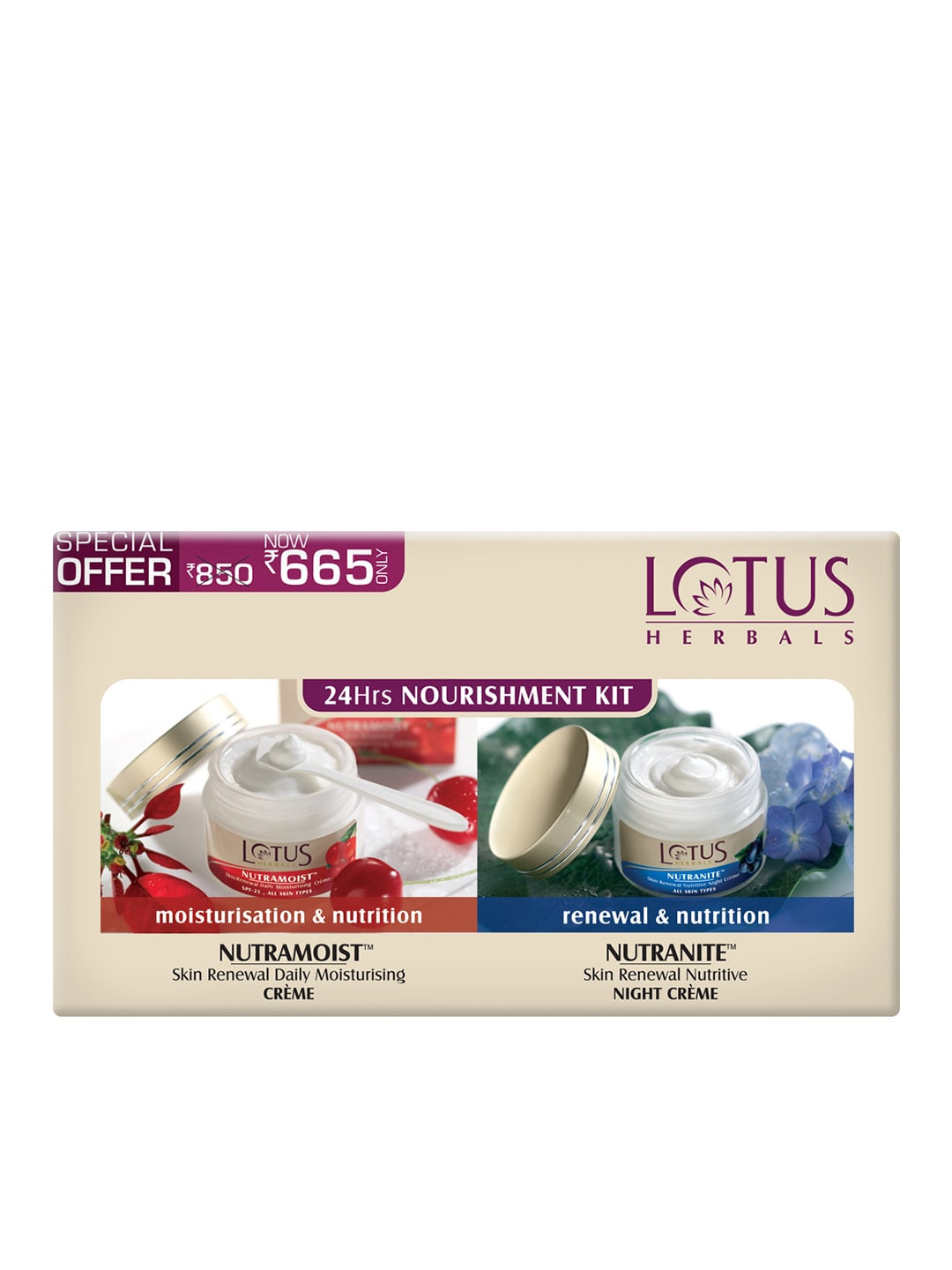 

Lotus Sustainable Herbal Women 24hrs Nourishment Kit (50g x 50g), Beige