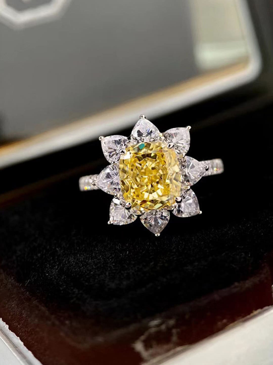 

Designs & You Silver Plated AD Studded Floral Finger Ring