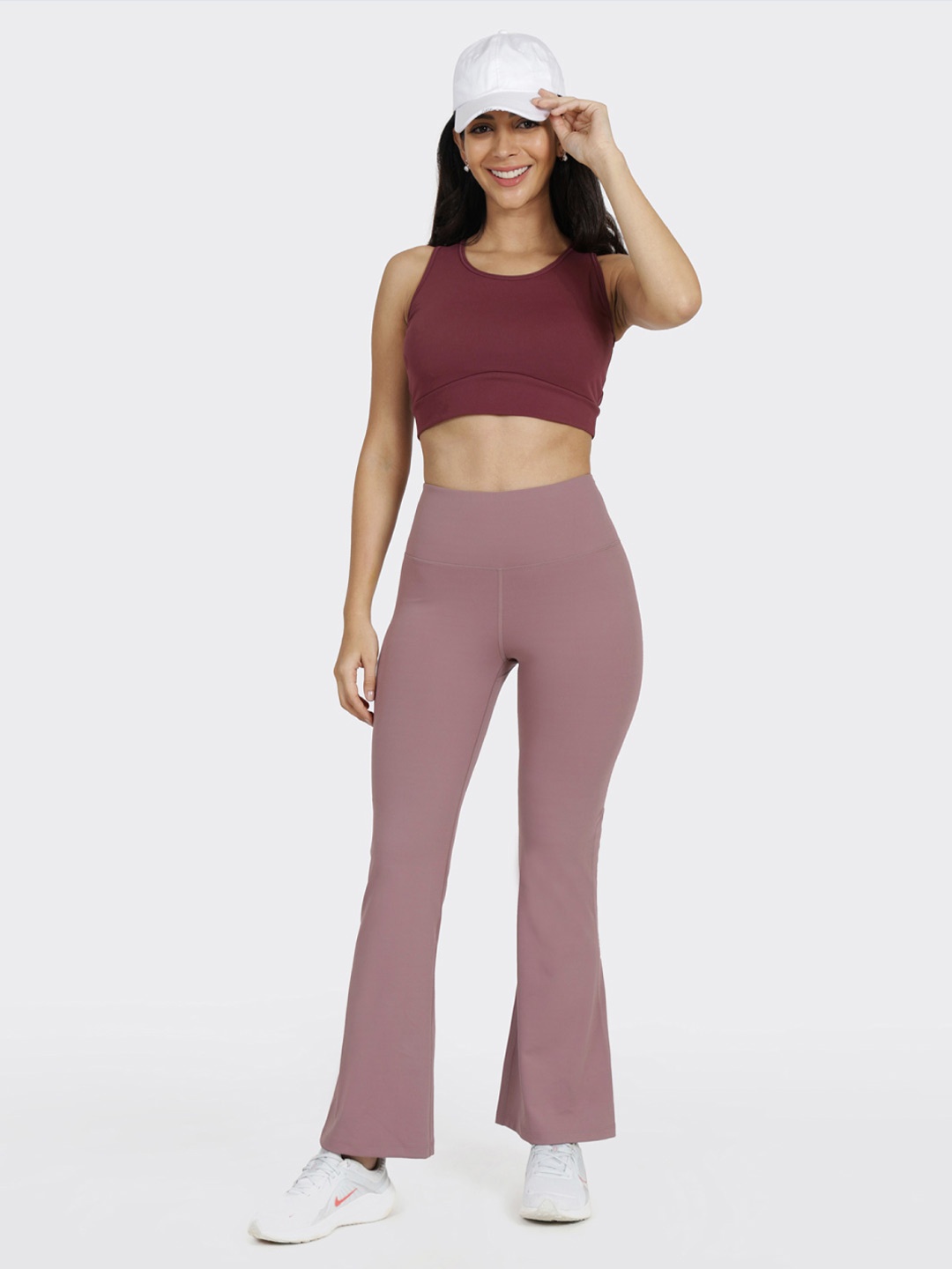 

Blissclub Women Comfort Flared High-Rise Bootcut Trousers, Lavender