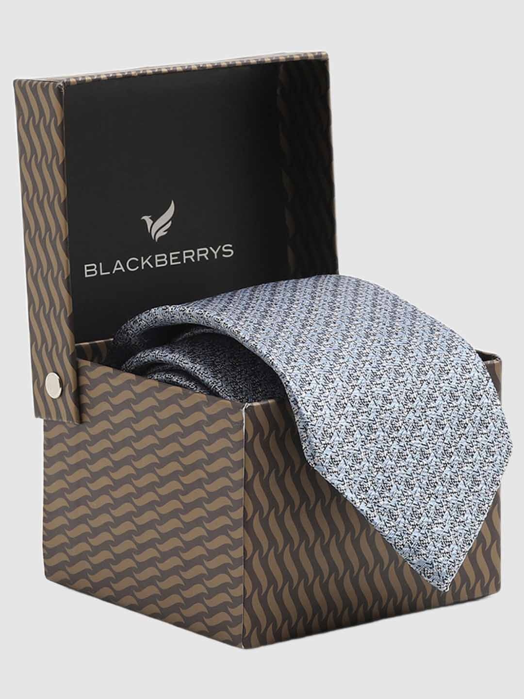 

Blackberrys Men Jacquard Pure Silk Tie, Blue