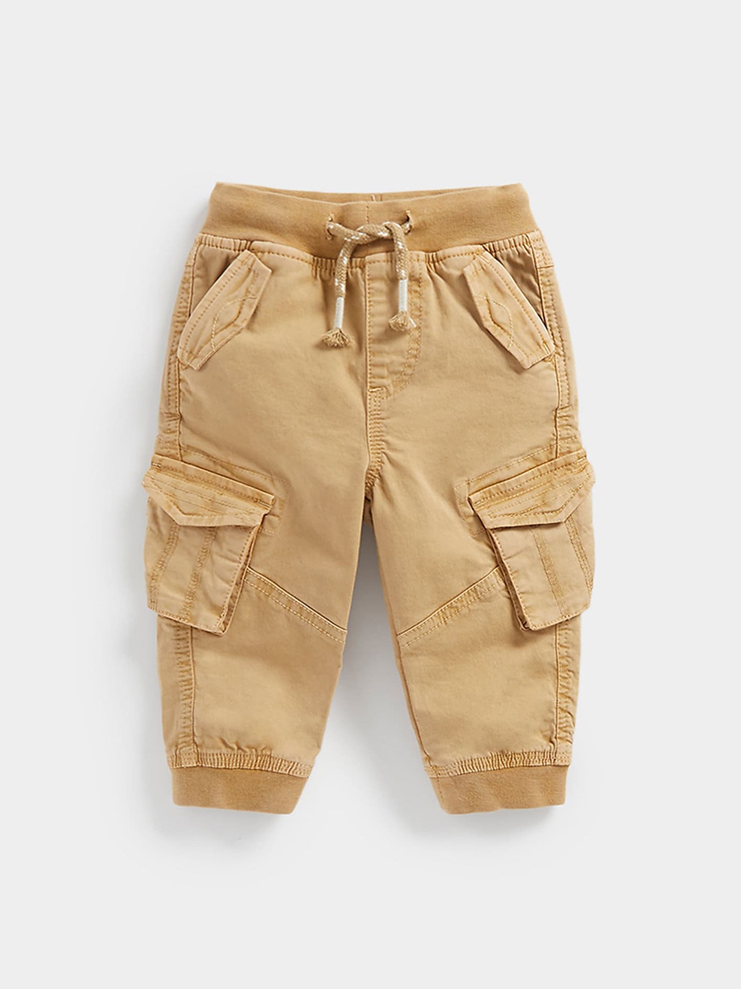 

mothercare Kids Pure Cotton Joggers, Beige