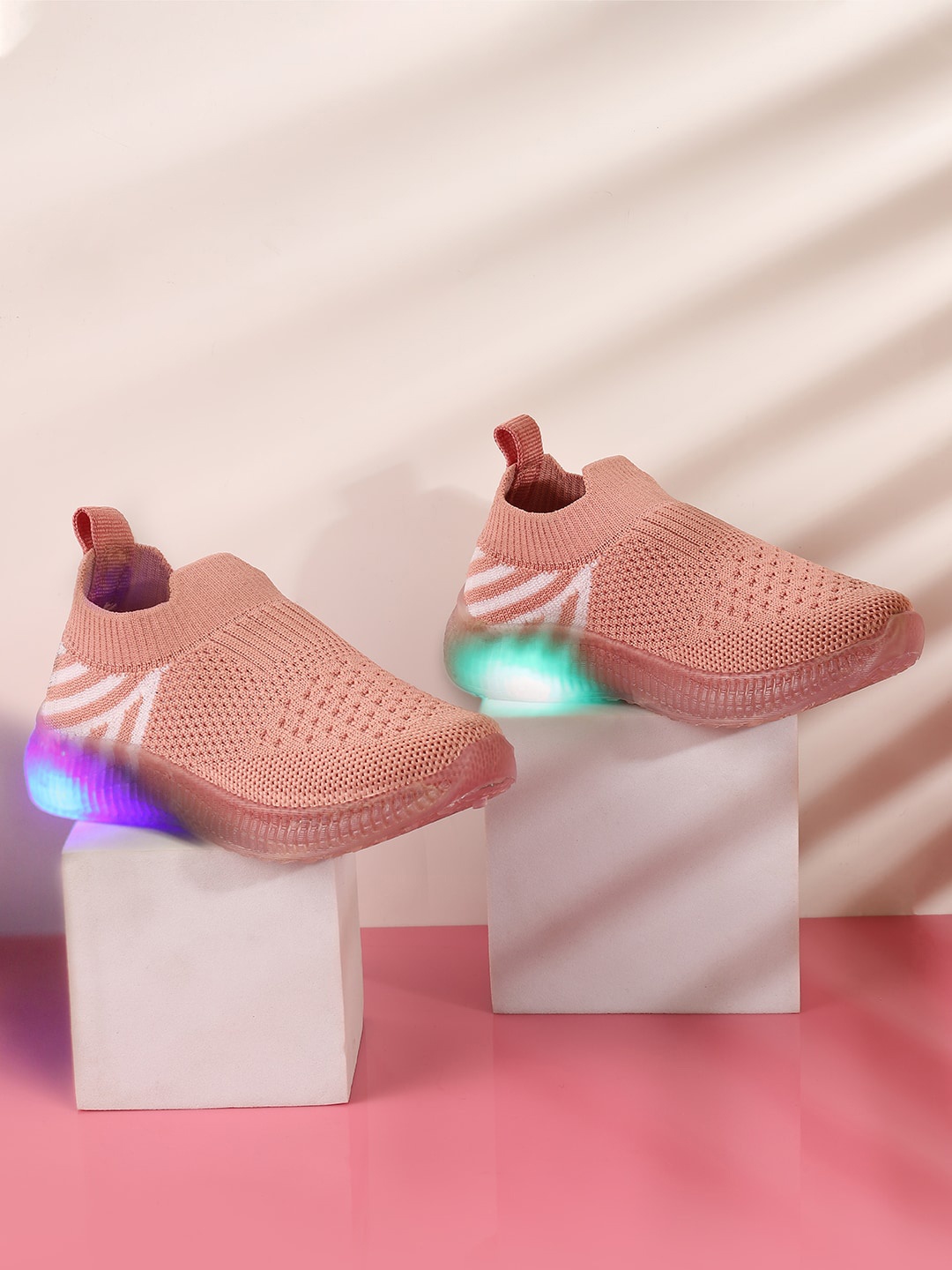 

Jazzy Juniors Kids Textured Slip-On Sneakers, Pink