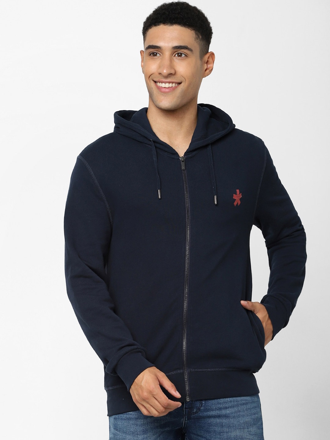 

Celio Hooded Cotton Sweatshirt, Navy blue