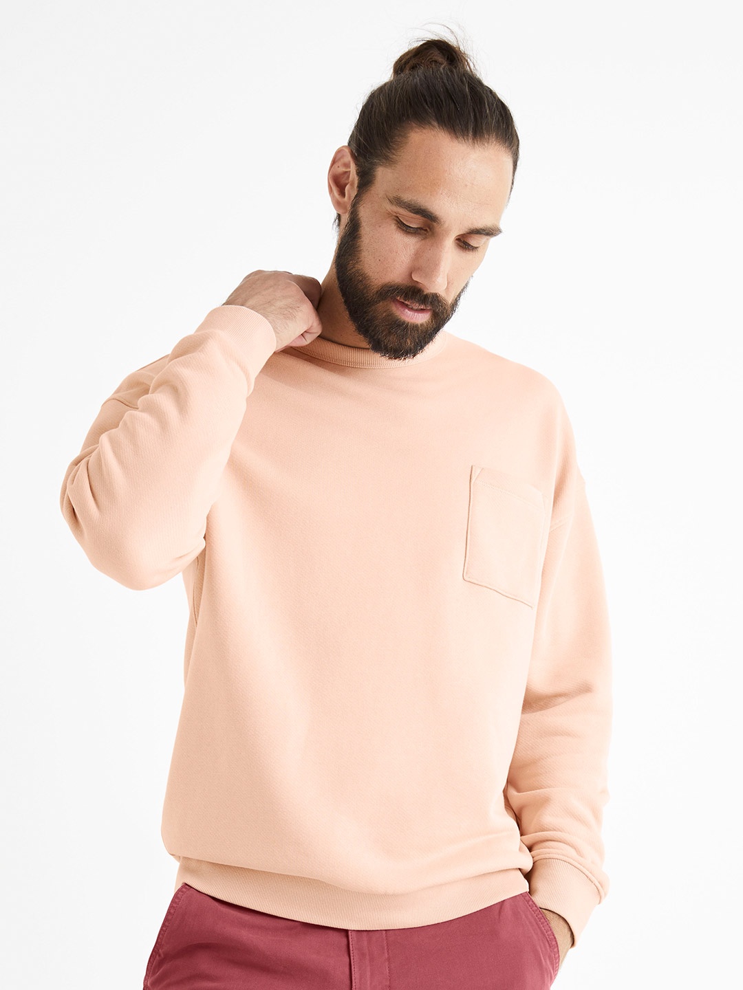 

Celio Round Neck Cotton Pullover Sweatshirt, Pink