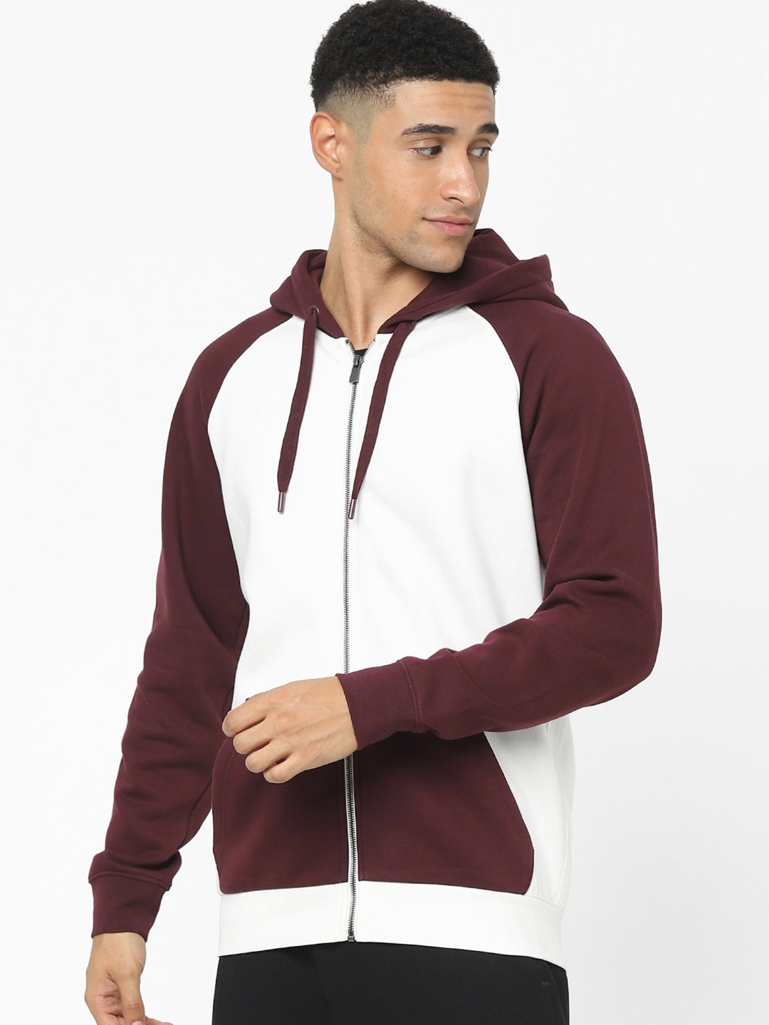 

Celio Colourblocked Hooded Sweatshirt, White