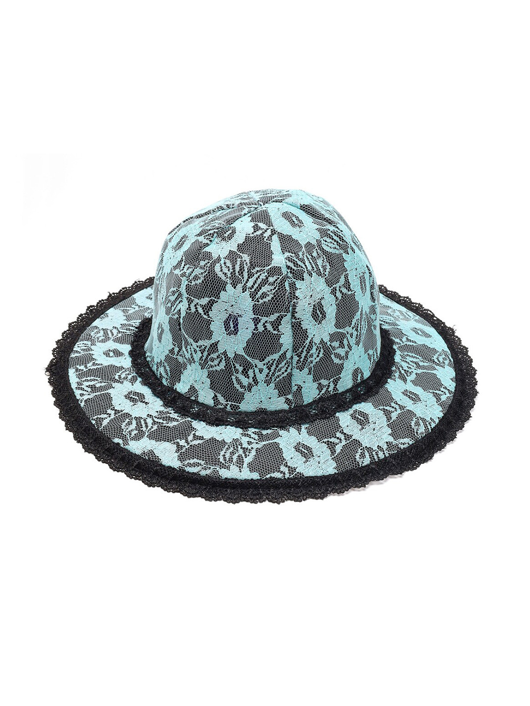 

Bharatasya Girls printed Lace Detailing Cotton Sun Hat, Turquoise blue