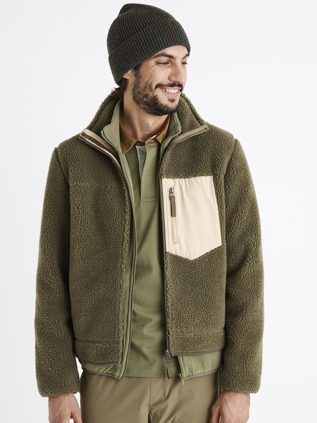

Celio Spread Collar Zip Detail Tailored Jacket, Green