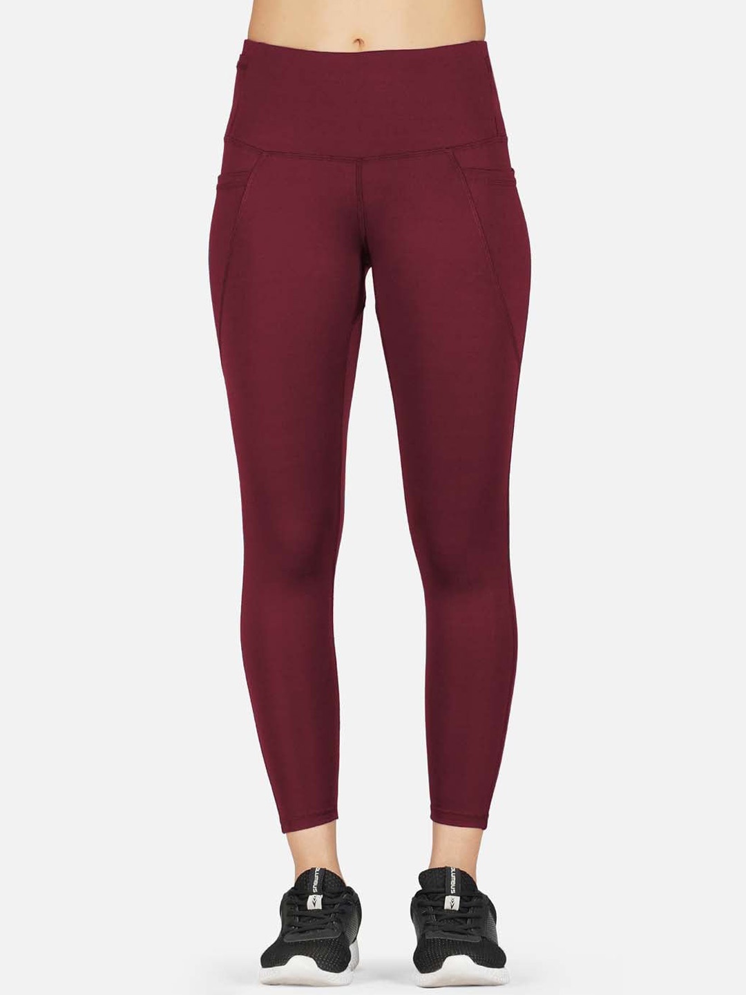 

IMPERATIVE Slim-Fit Ankle Length Tights, Maroon