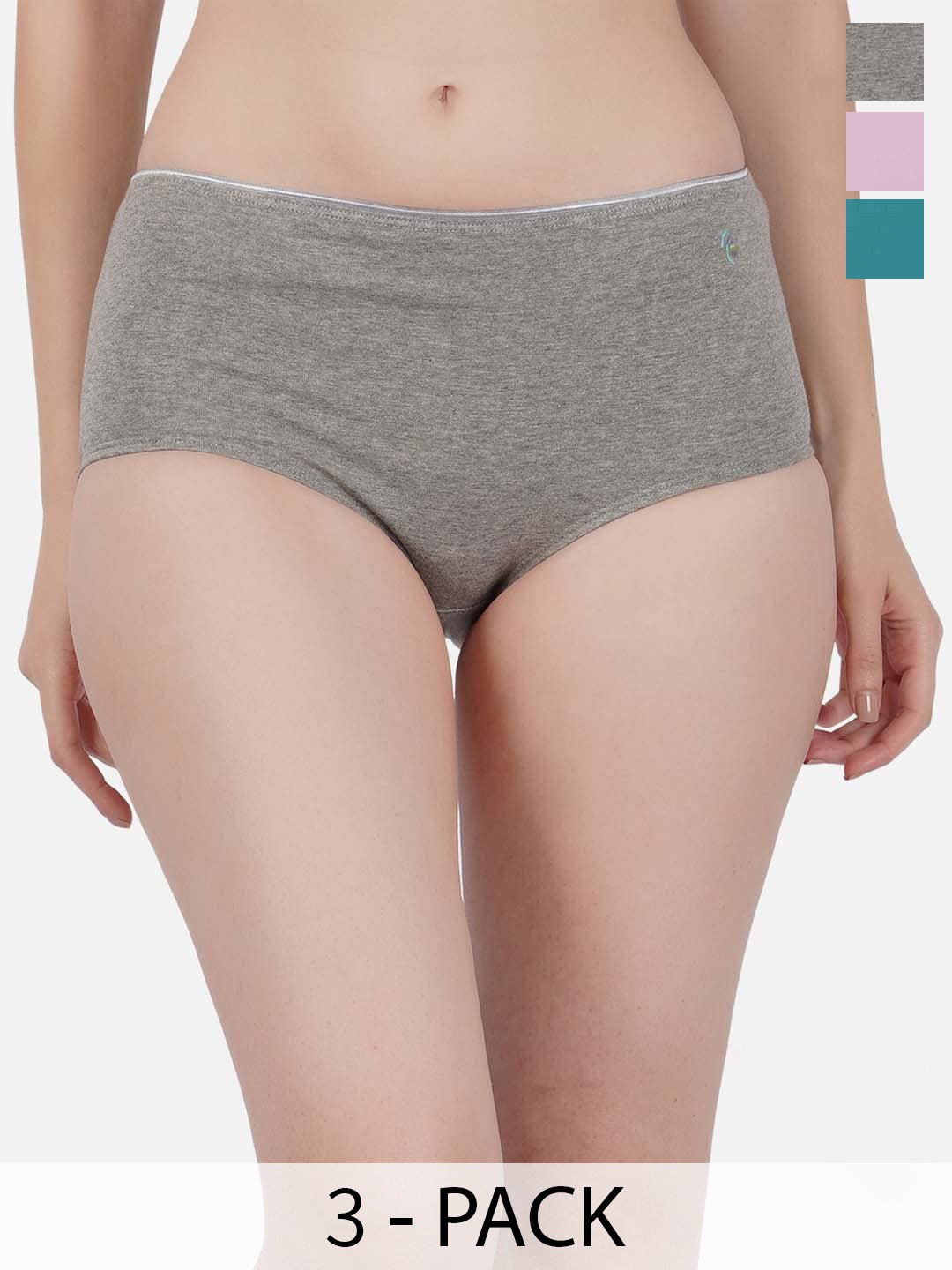 

IMPERATIVE Pack Of 3 Mid-Rise Hipster Briefs, Pink