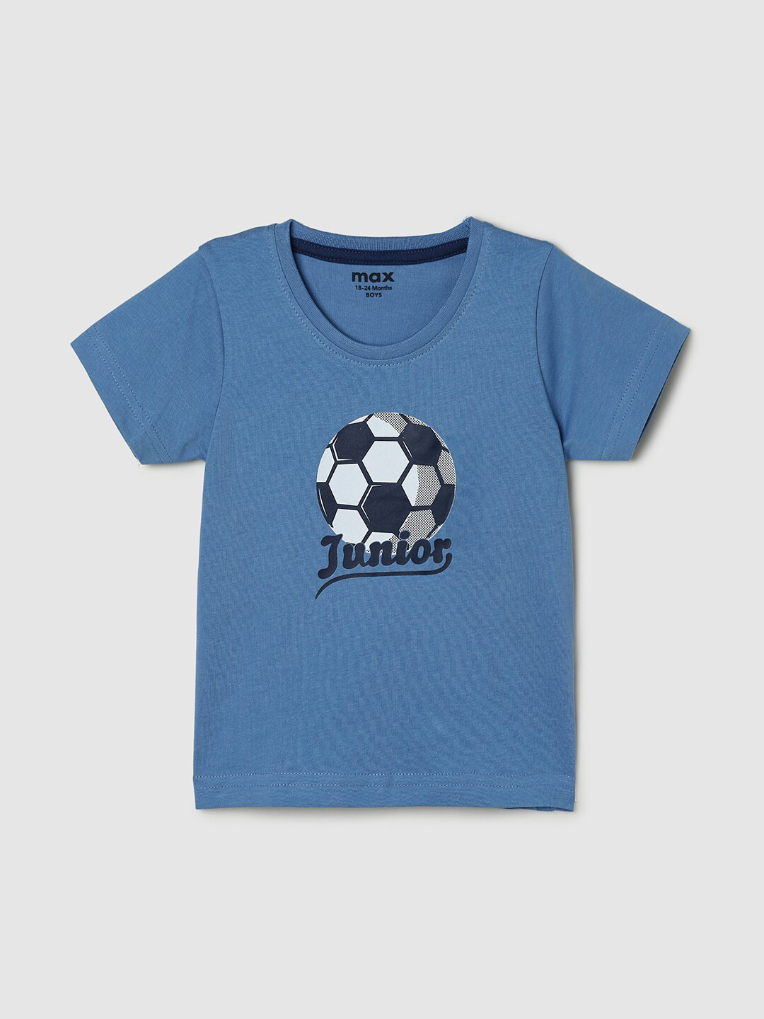 

max Boys Graphic Printed Pure Cotton T-Shirt, Blue